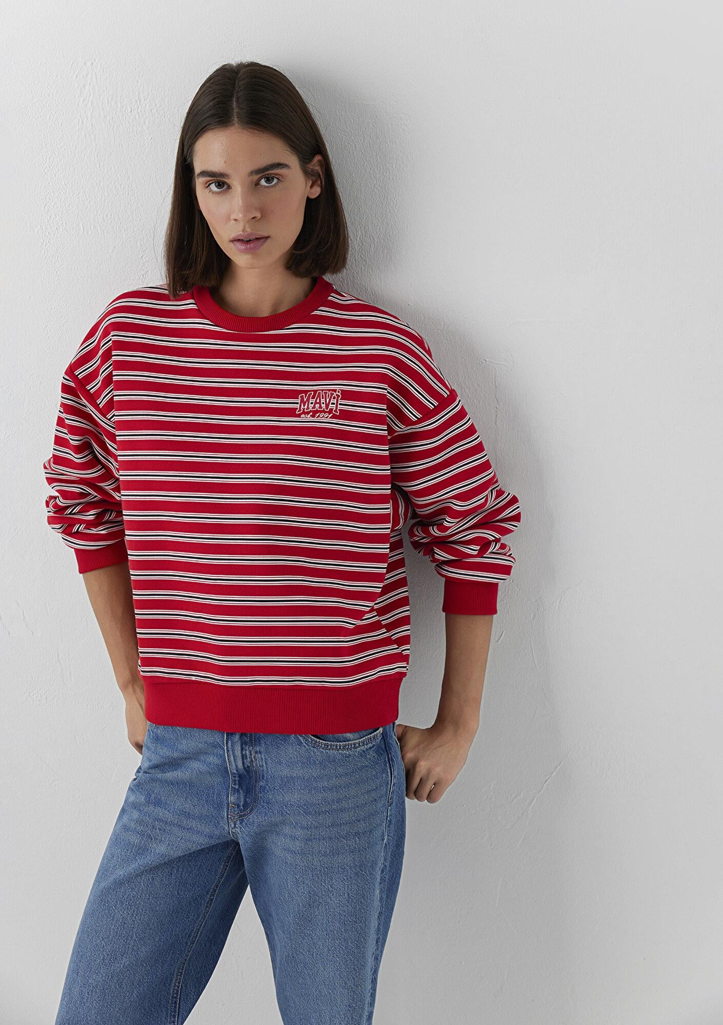 Mavi Kırmızı Sweatshirt 1S20092-86680