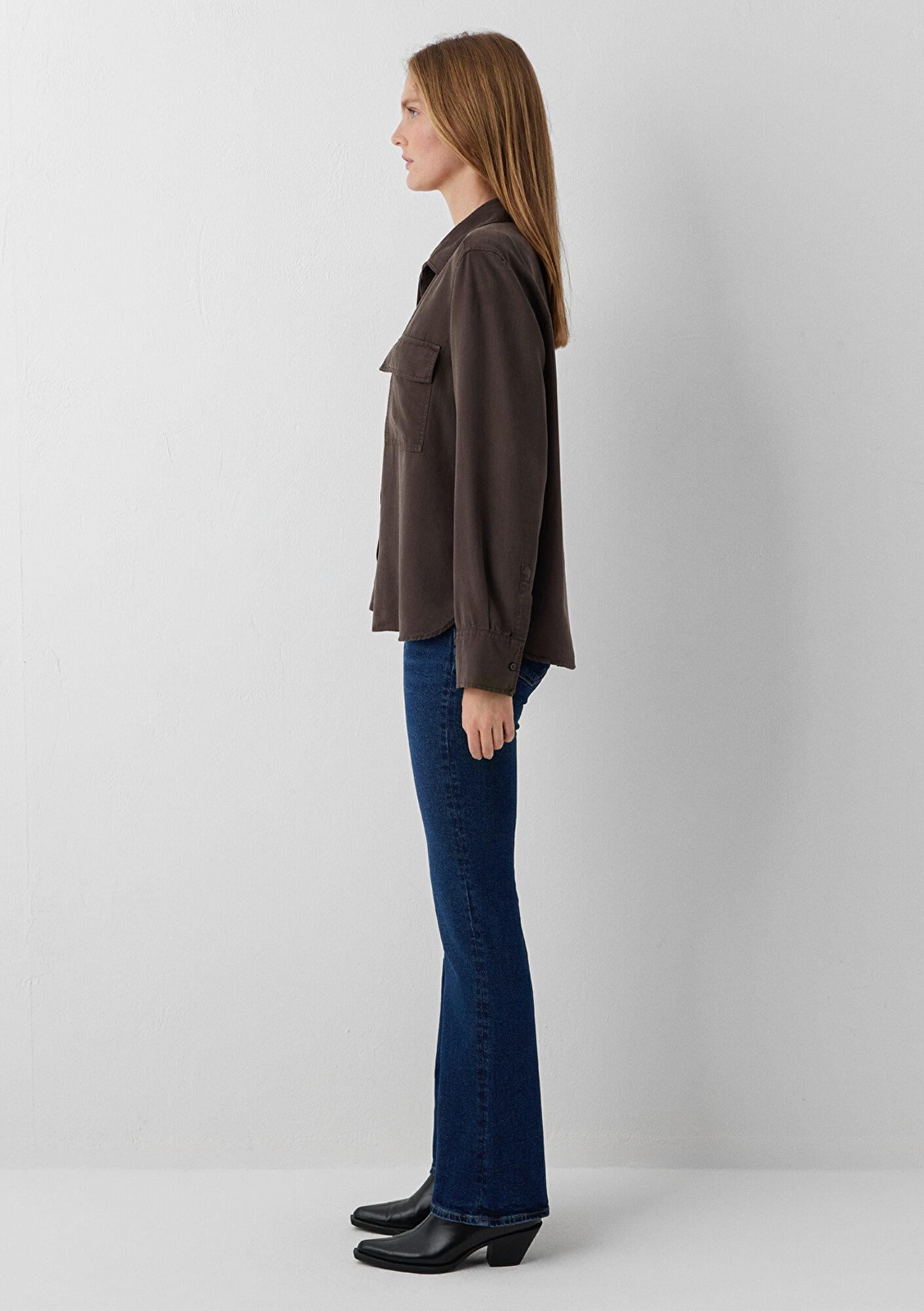 Mavi (Tencel TM) Lyocell Kahverengi Gömlek Loose Fit / Bol Rahat Kesim 1220415-70238