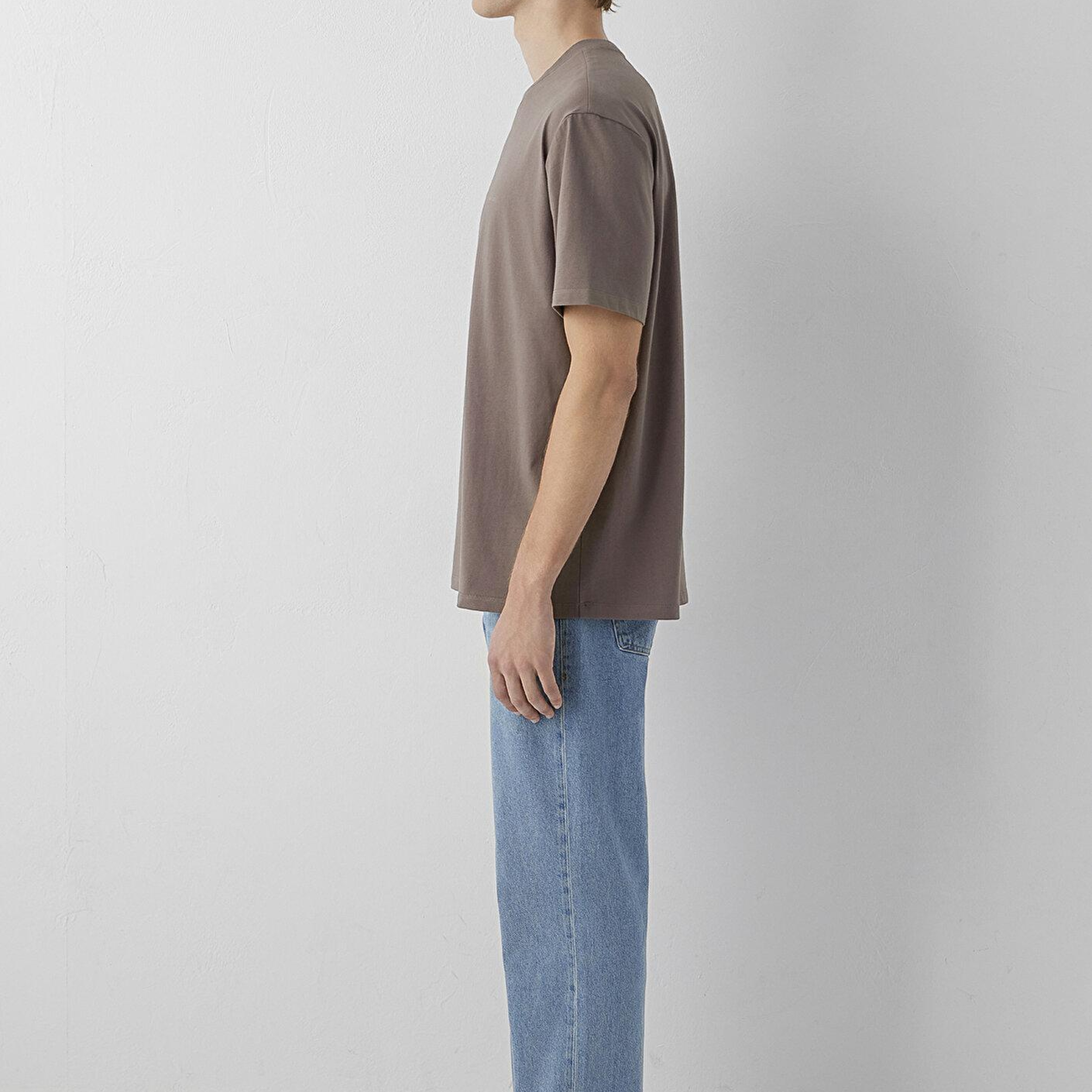 Mavi Mavi Jeans Kahverengi Basic Tişört Loose Fit / Bol Rahat Kesim 0613681-87875