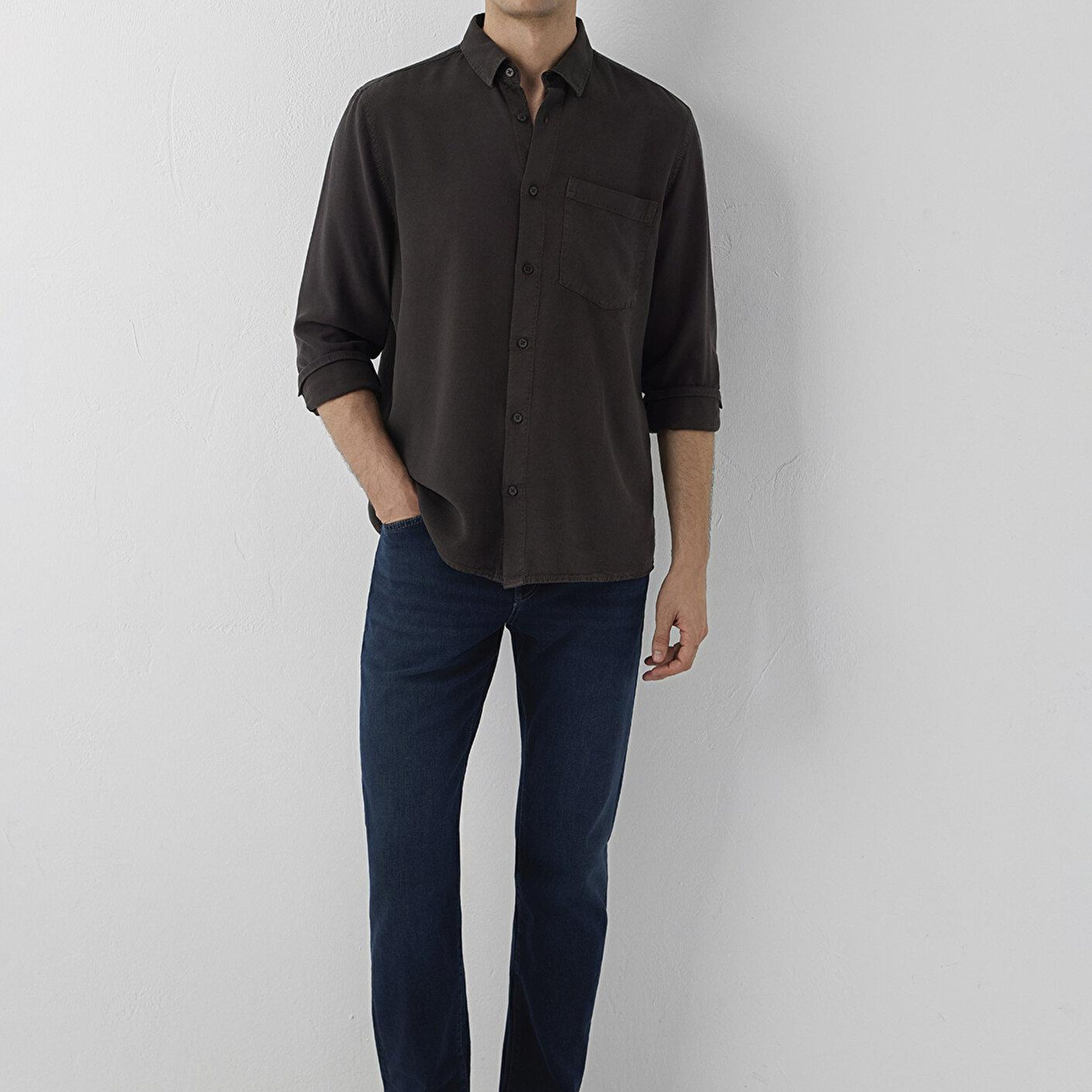 Mavi (Tencel TM) Lyocell Kahverengi Gömlek Regular Fit / Normal Kesim 0212064-70219