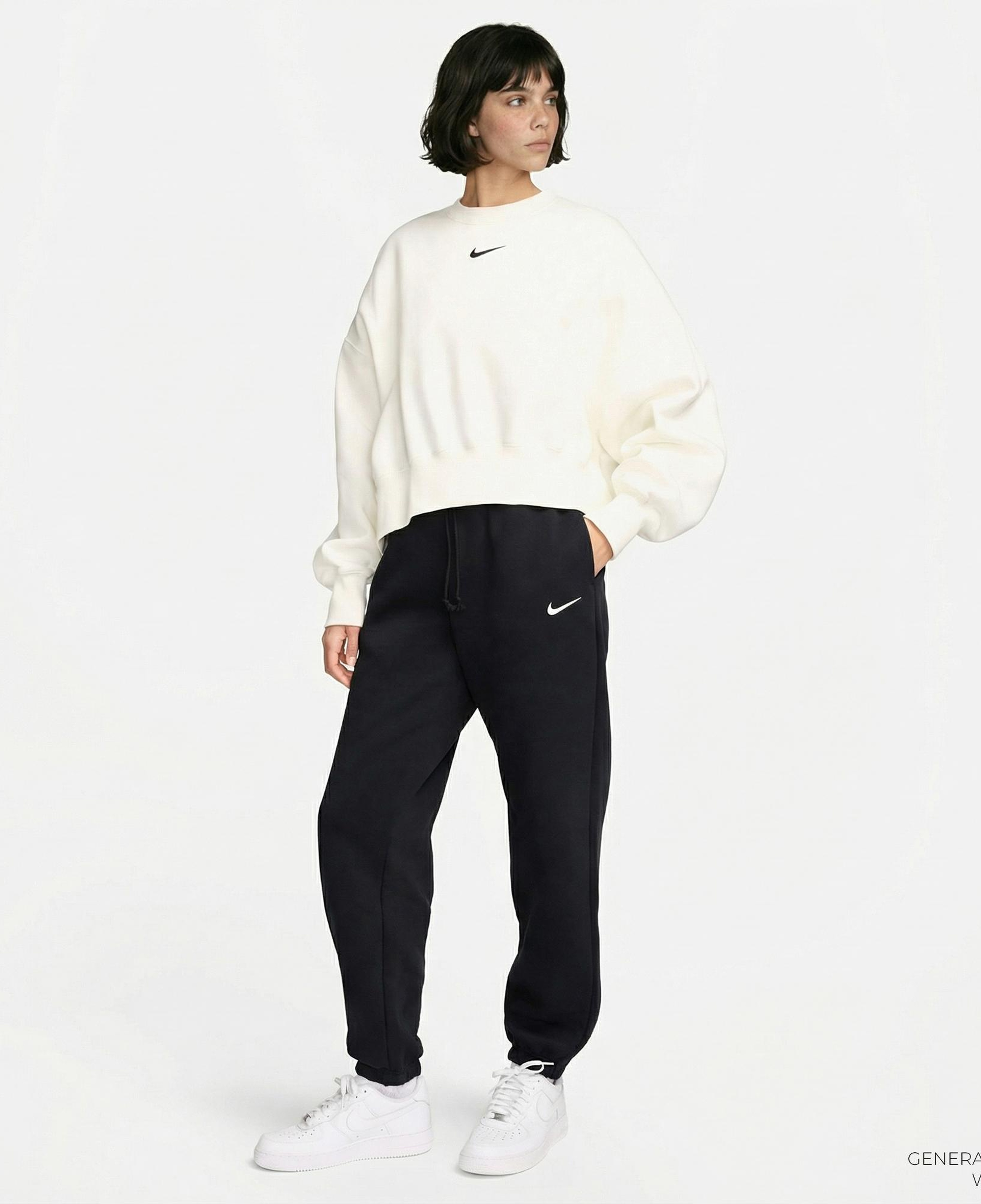 Nike Sportswear Phoenix Fleece High Rise Kadın Siyah Eşofman Altı
