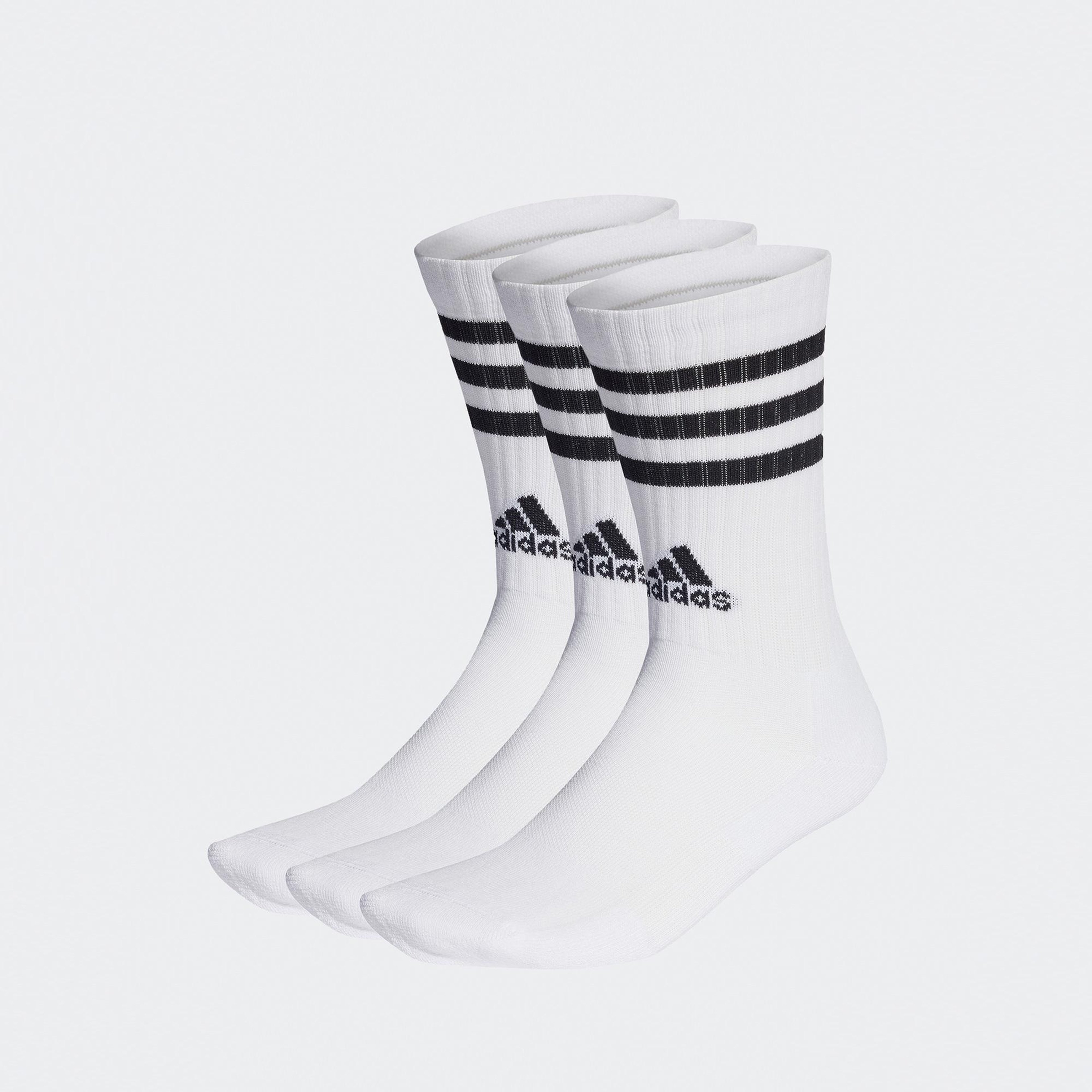 adidas Yastıklamalı Bilekli 3' lü Unisex Beyaz Çorap