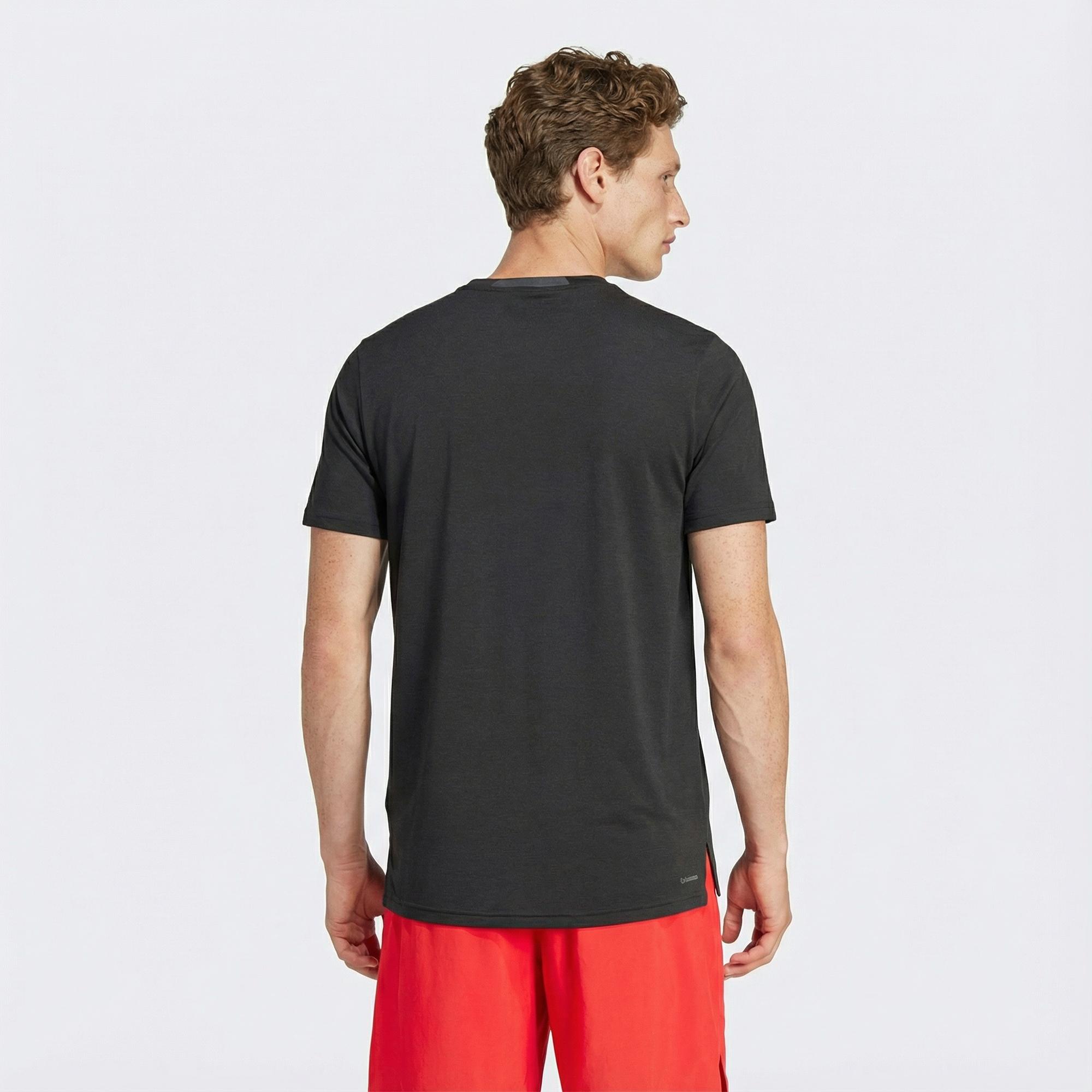 adidas Designed 4 Training 3-Stripes Erkek Siyah T-Shirt