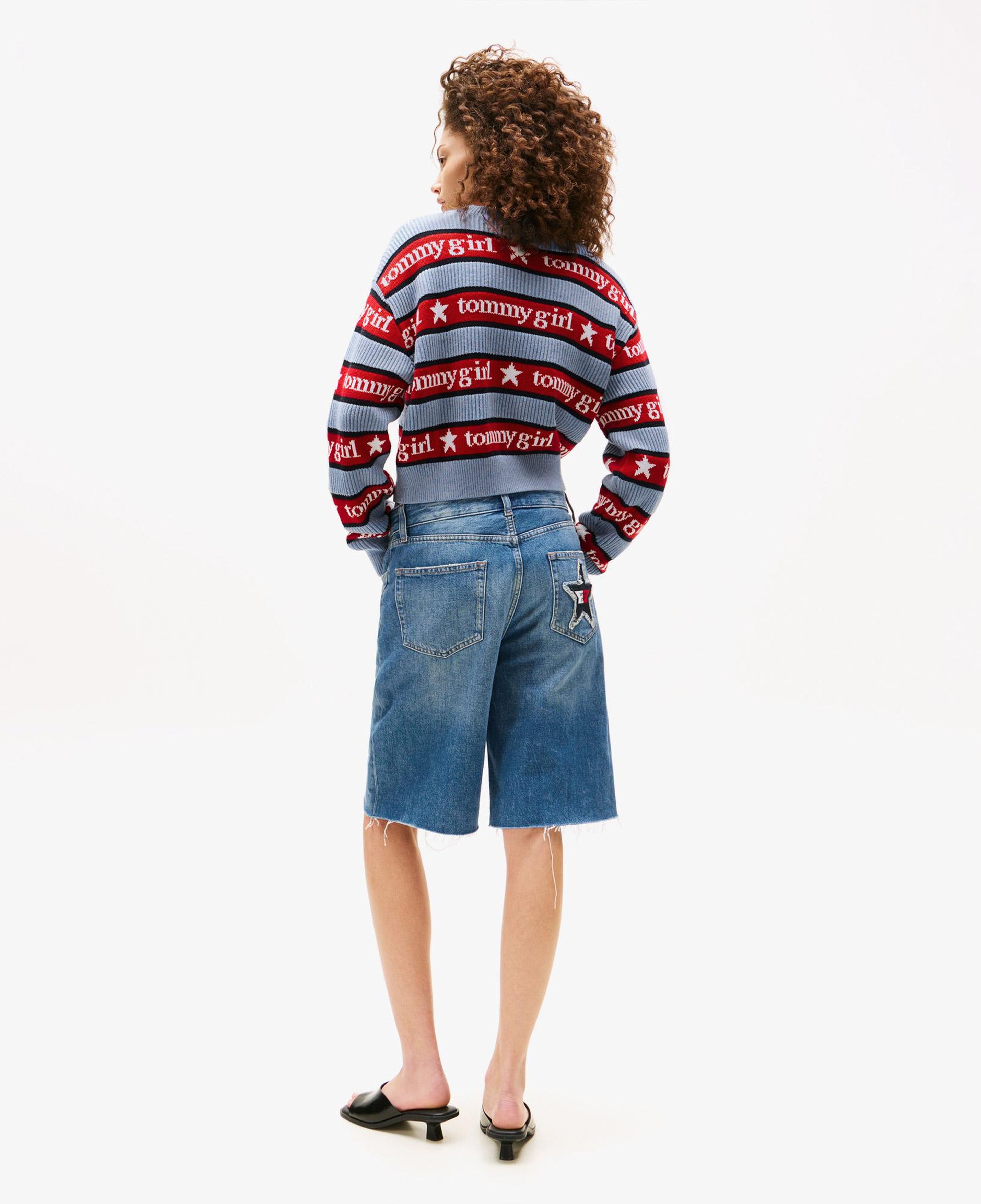 Tommy Hilfiger Stripe Kadın Mavi Kazak