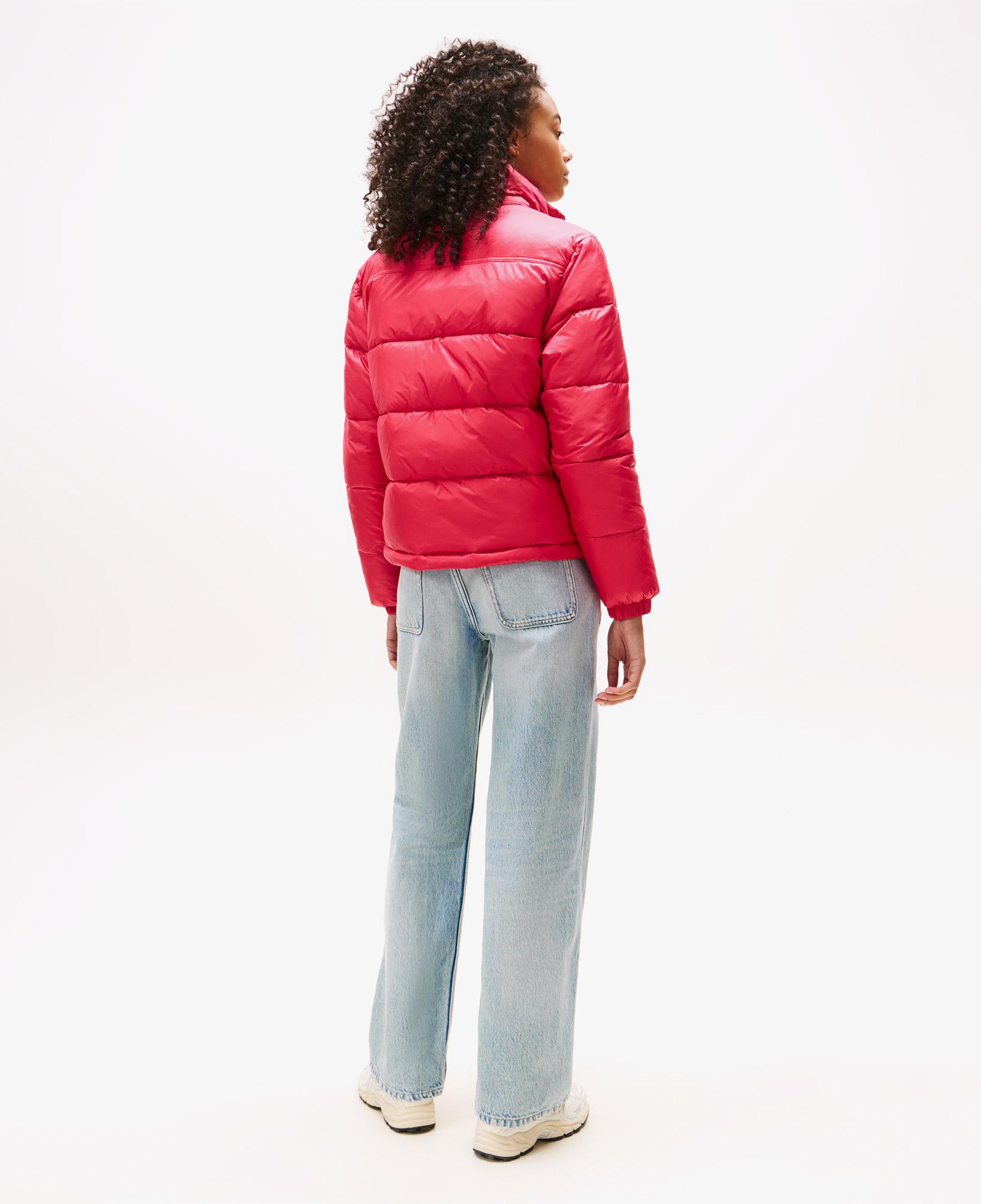 Tommy Jeans Hood Essentials Kadın Pembe Puffer Mont