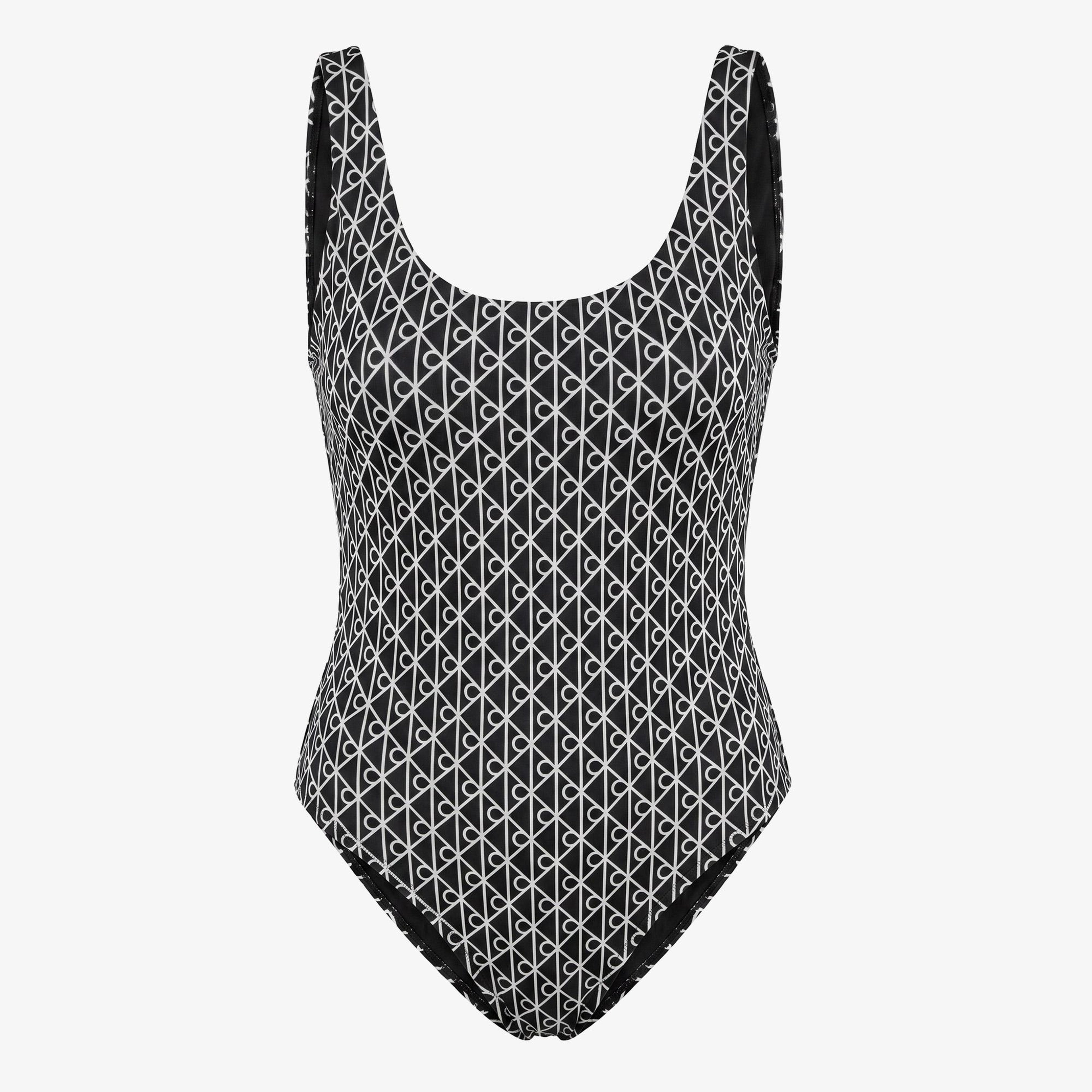 Calvin Klein Scoop Back One Piece Kadın Siyah Mayo
