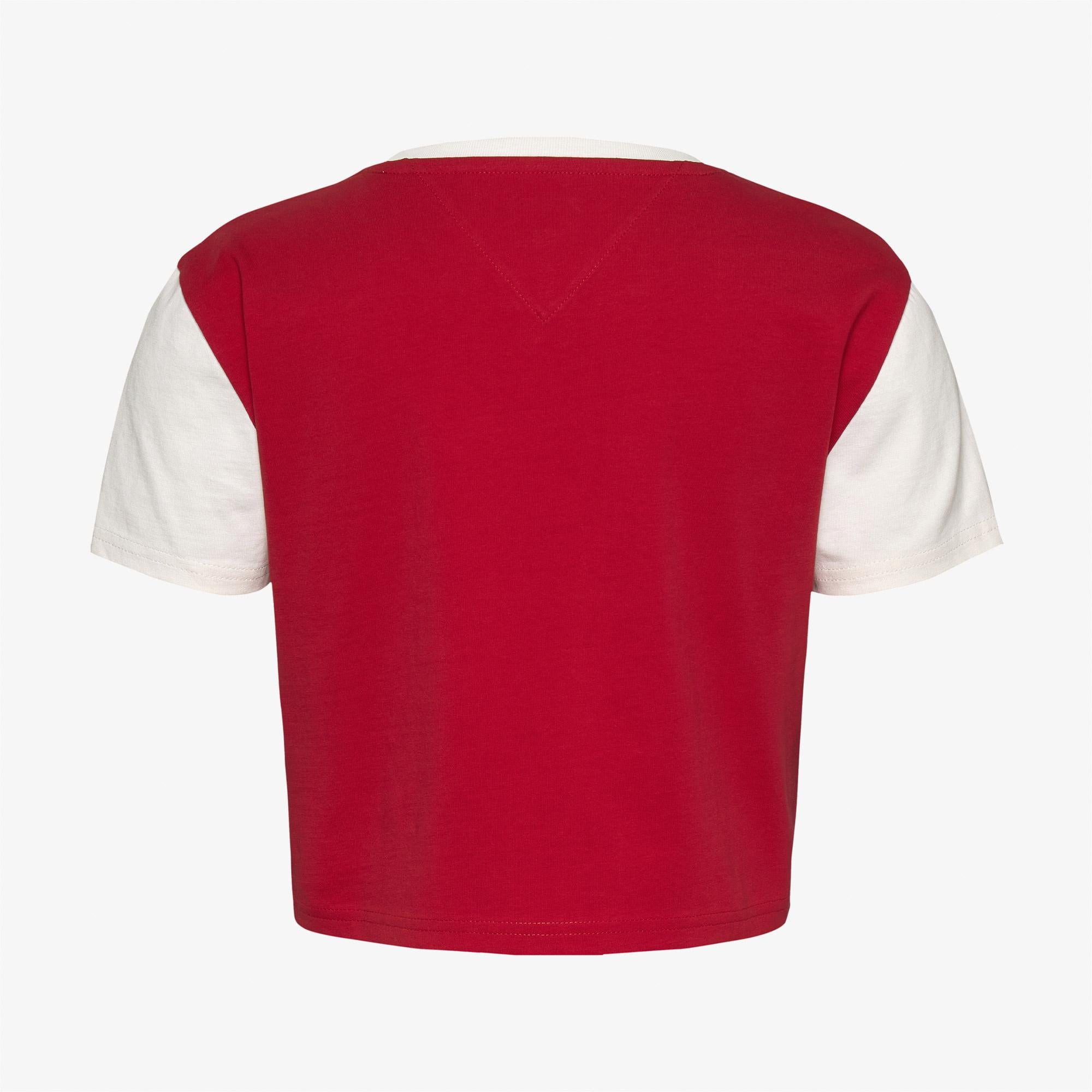 Tommy Jeans Reg Crp Varsity Kadın Kırmızı T-Shirt