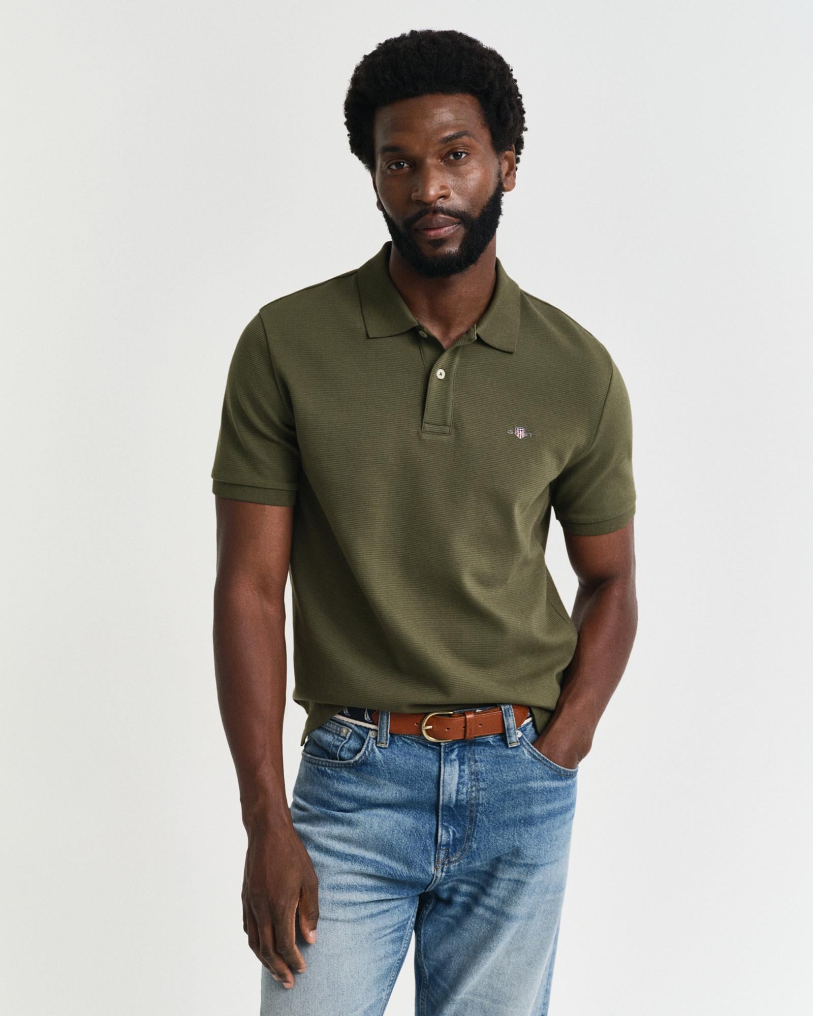 GANT Erkek Yeşil Regular Fit Polo
