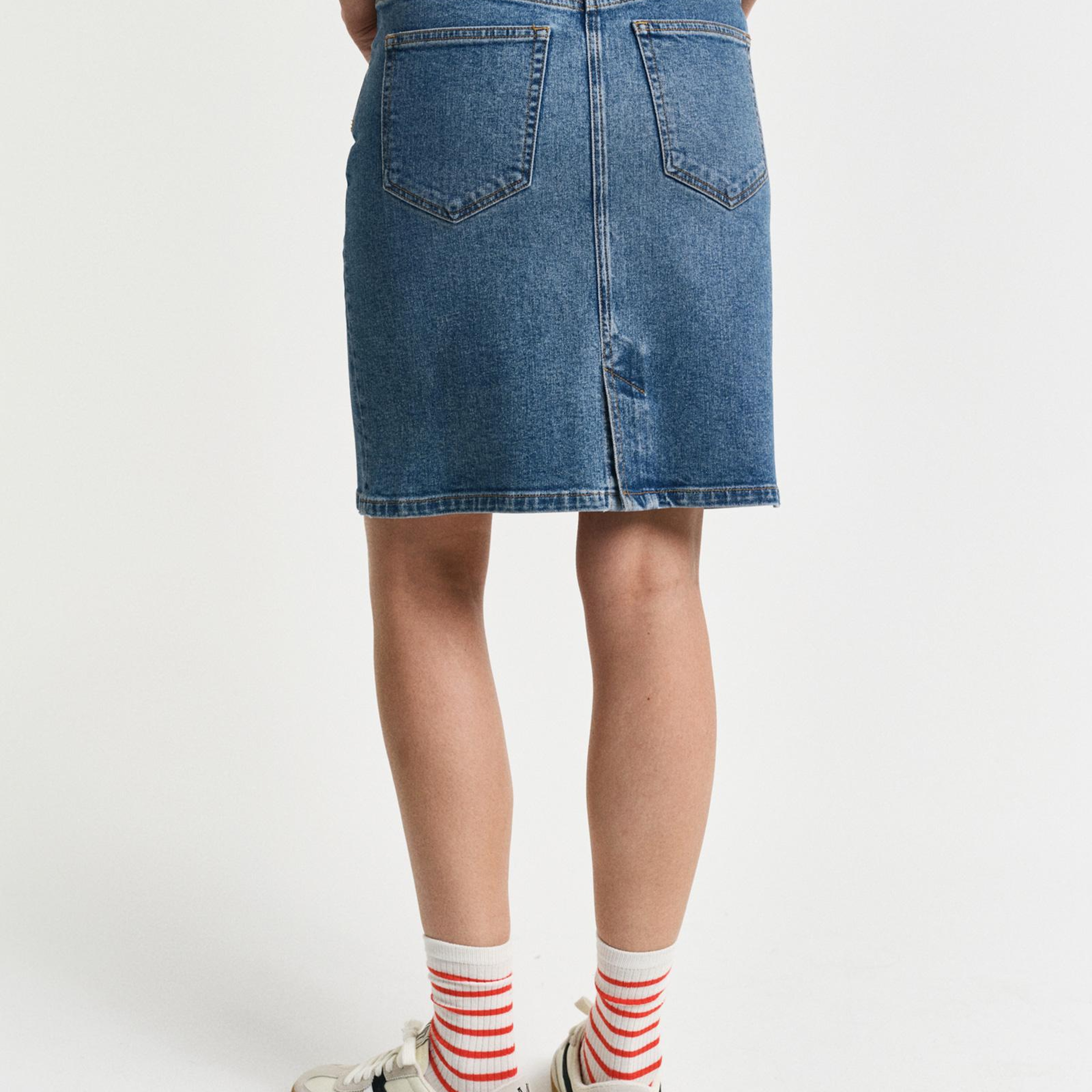 GANT Kadın Mavi Straight Fit Etek