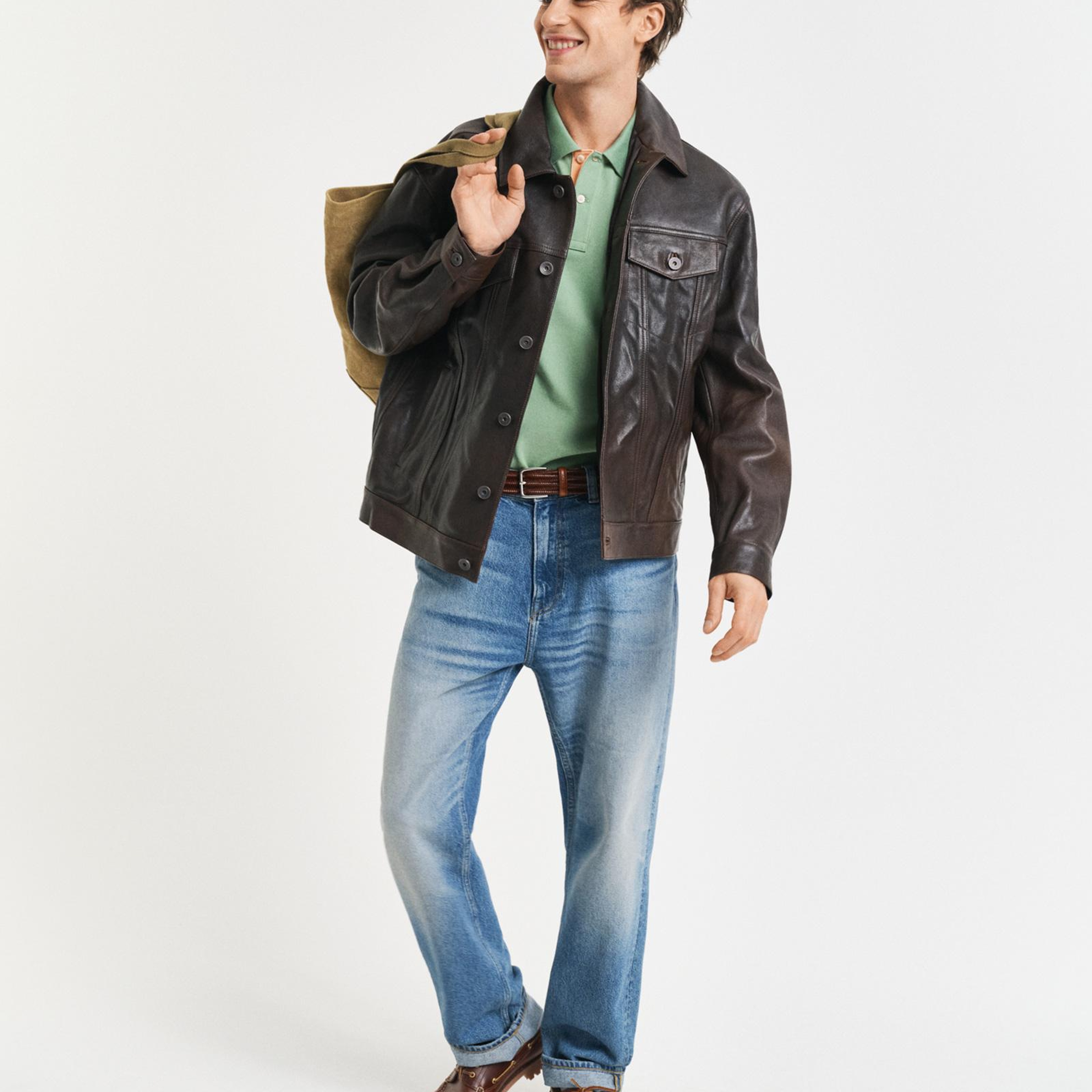 GANT Erkek Yeşil Regular Fit Polo Yaka T-Shirt