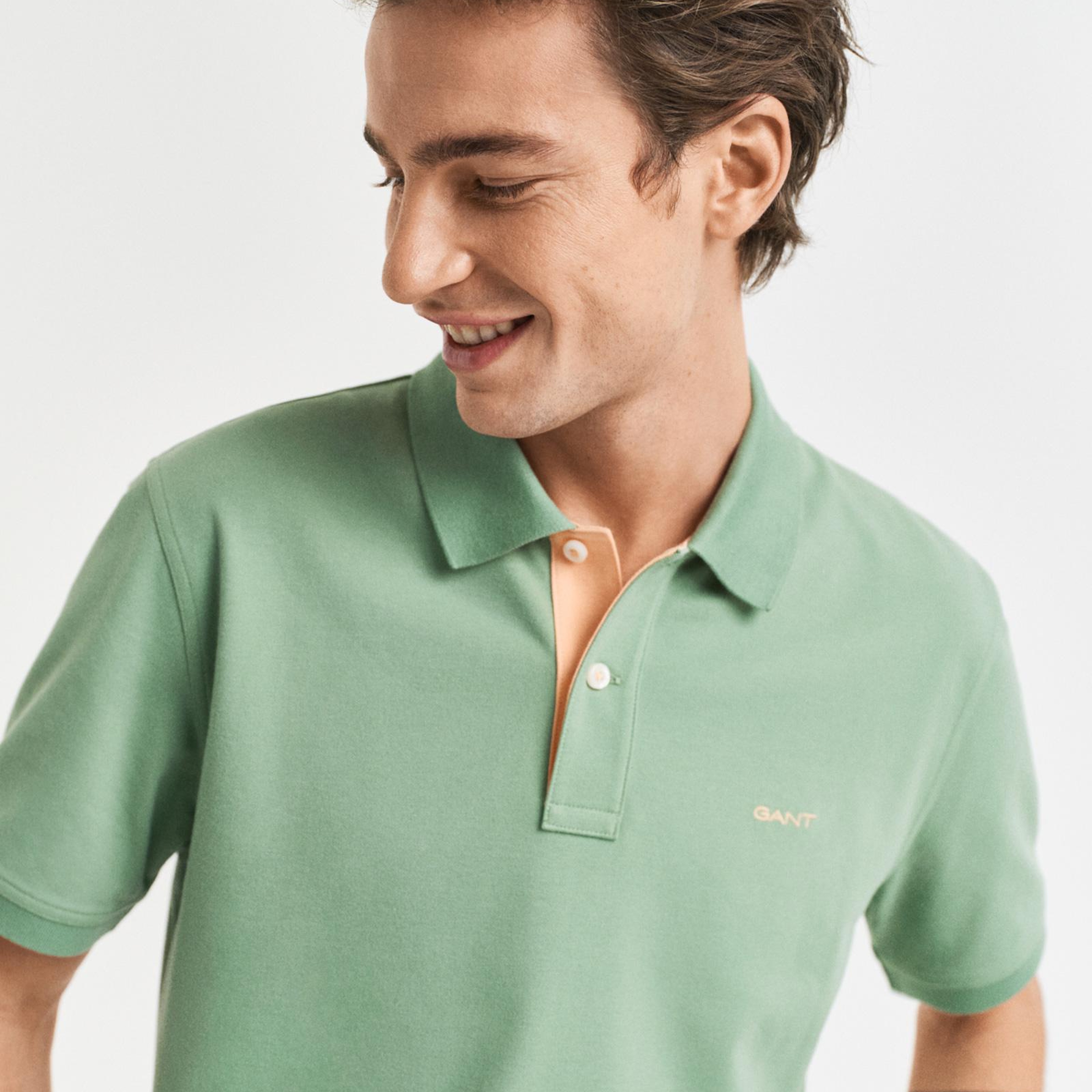 GANT Erkek Yeşil Regular Fit Polo Yaka T-Shirt
