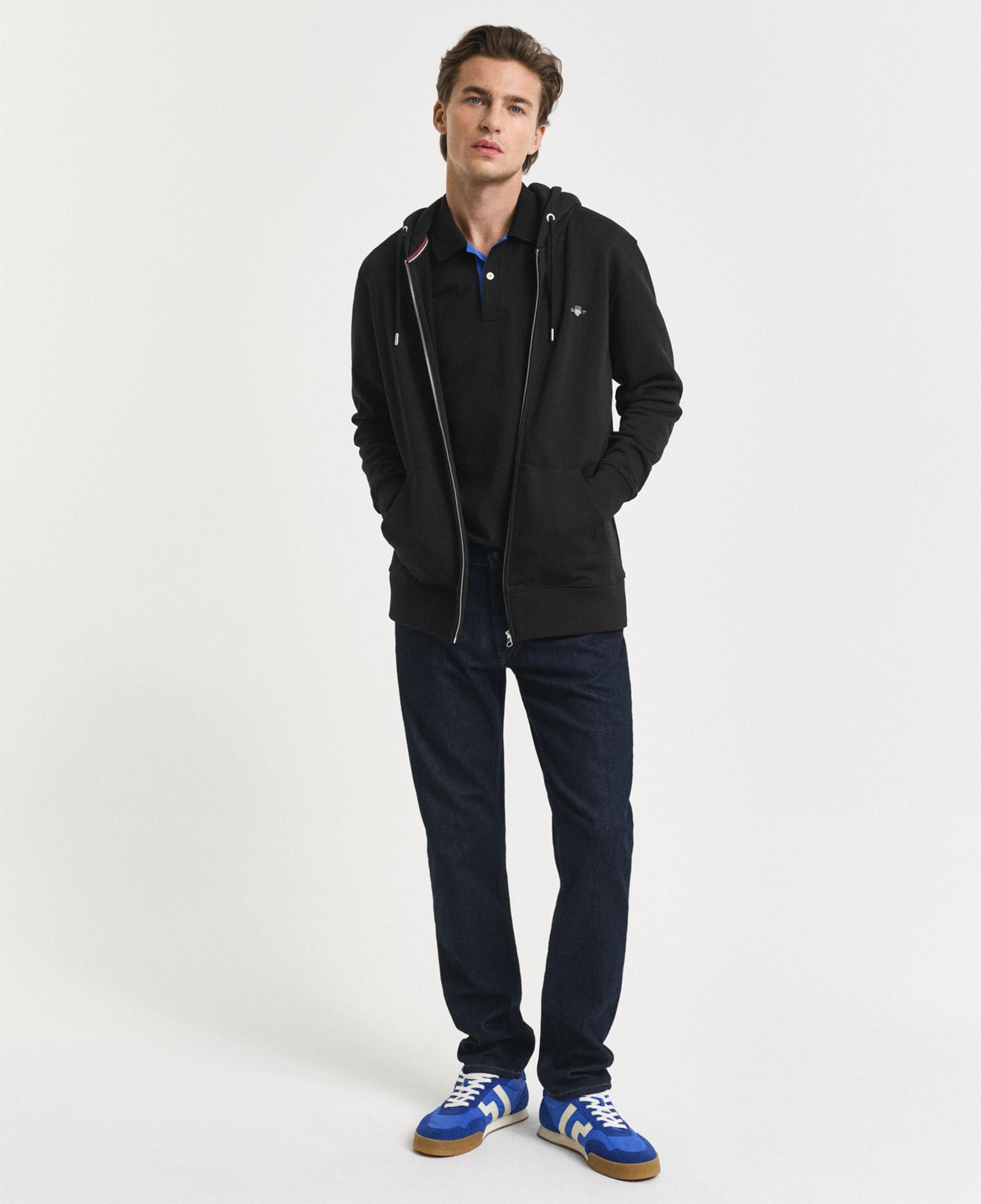 GANT Erkek Siyah Regular Fit Polo Yaka T-Shirt