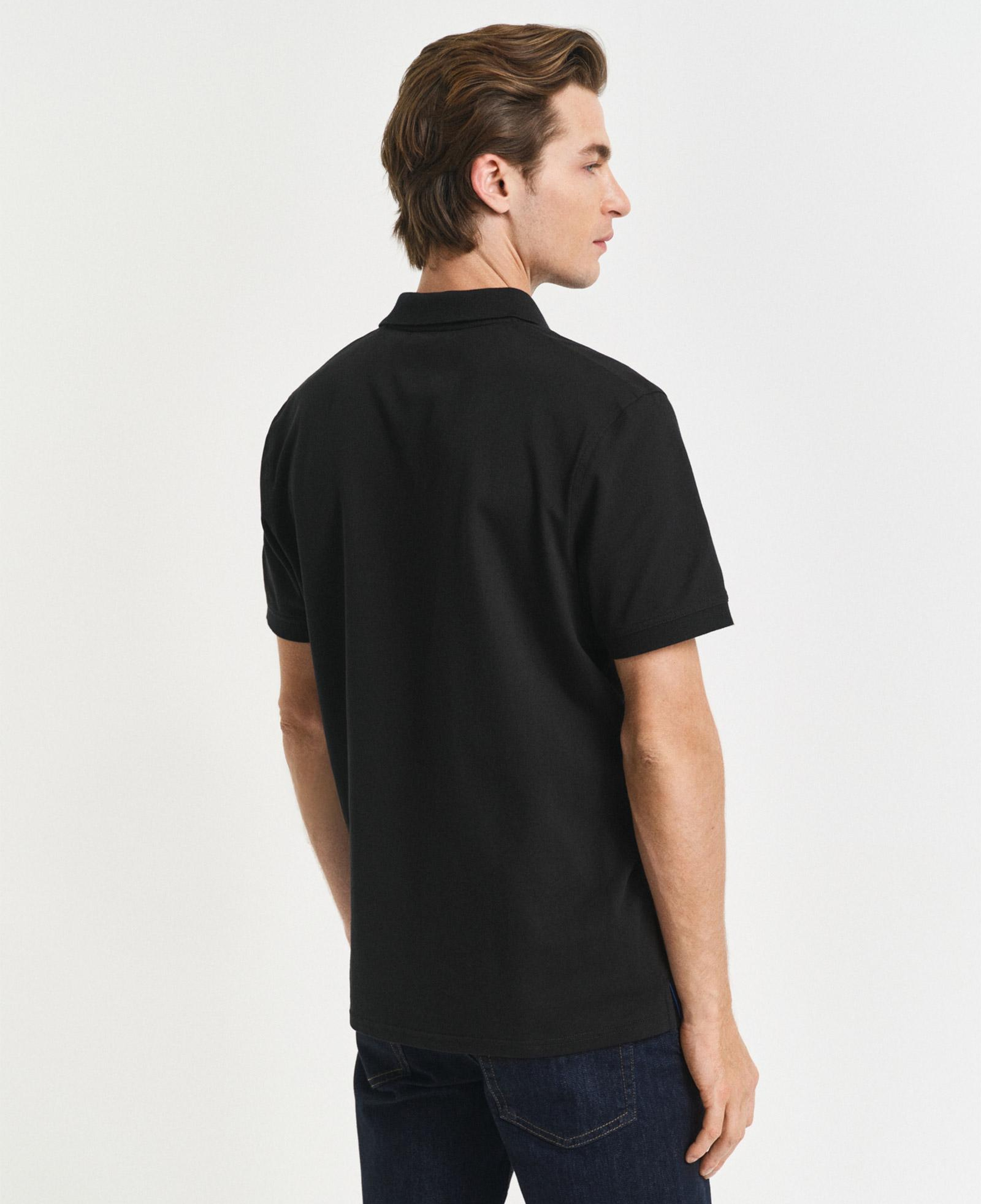 GANT Erkek Siyah Regular Fit Polo Yaka T-Shirt