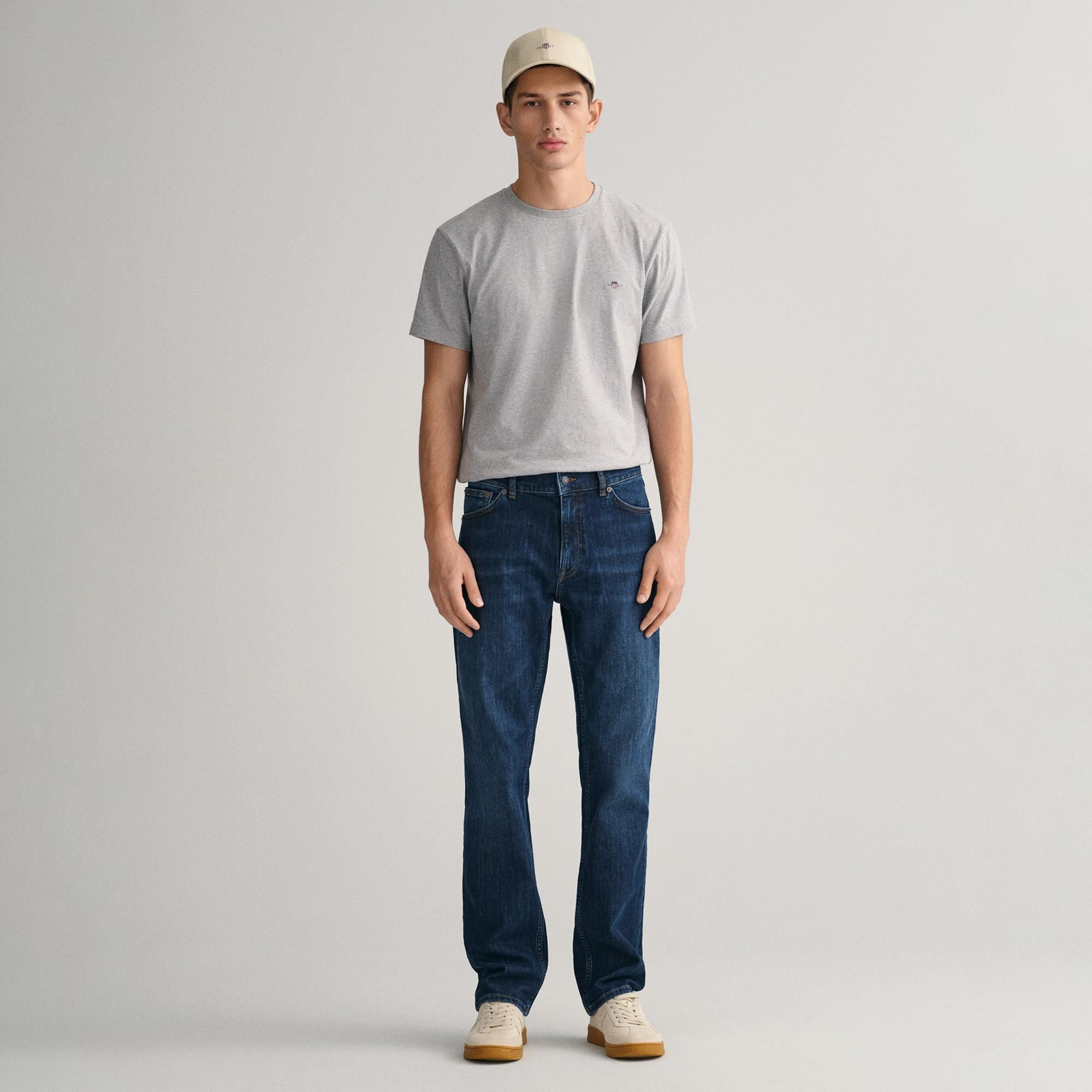 GANT Erkek Lacivert Regular Fit Jean Pantolon