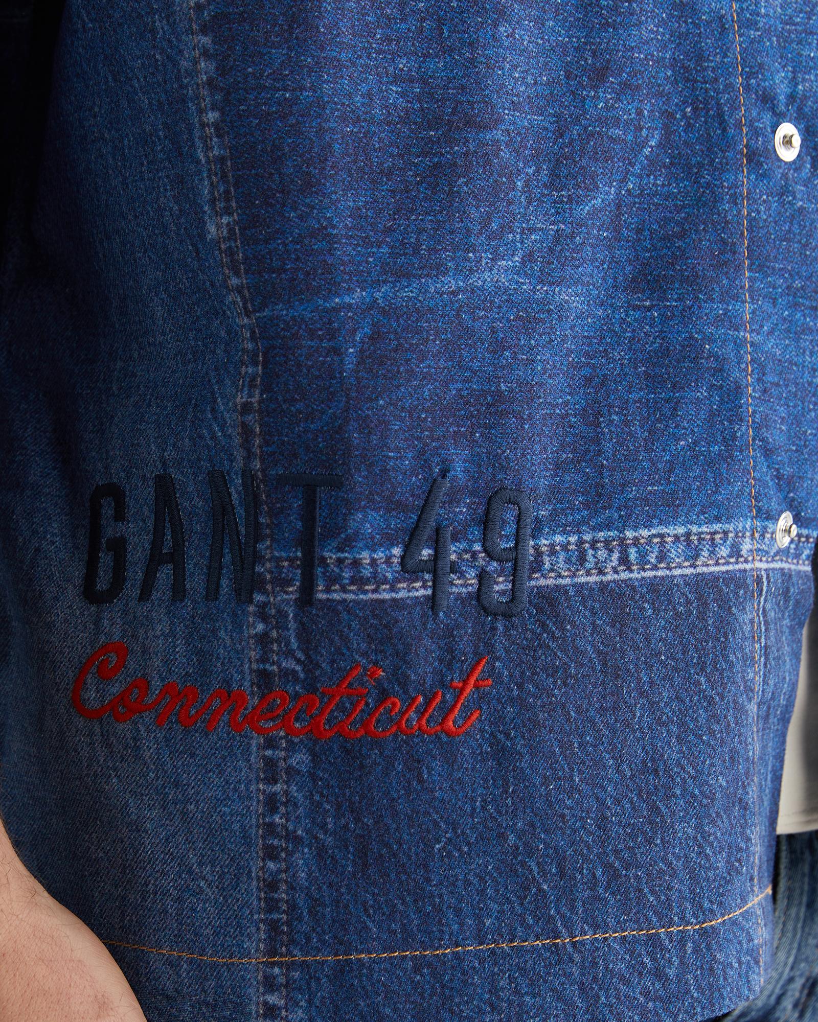 GANT Erkek Mavi Oversize Fit Gömlek Yaka Logolu Gömlek