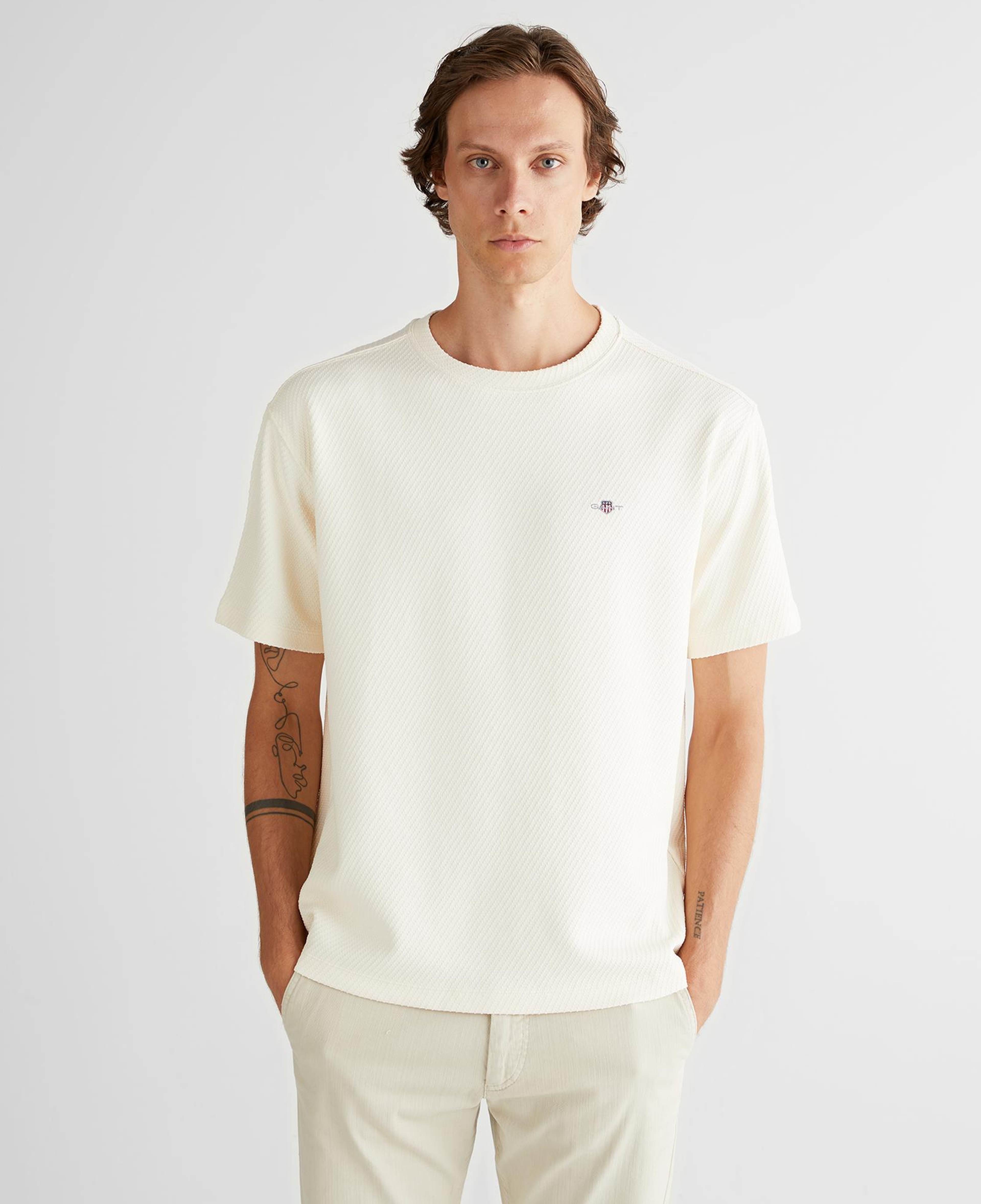 GANT Erkek Krem Relaxed Fit T-Shirt