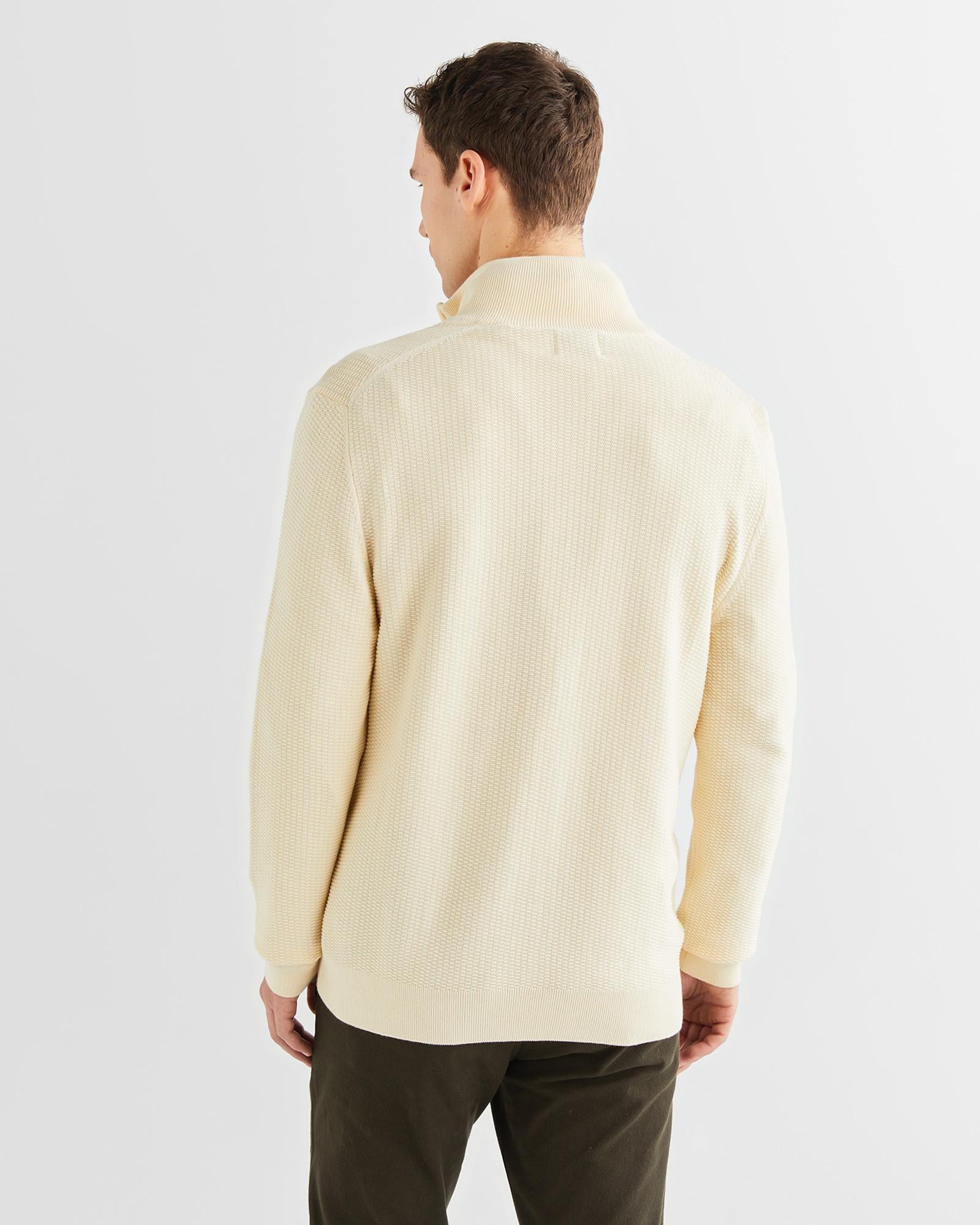 GANT Erkek Krem Regular Fit Fermuarlı Hırka