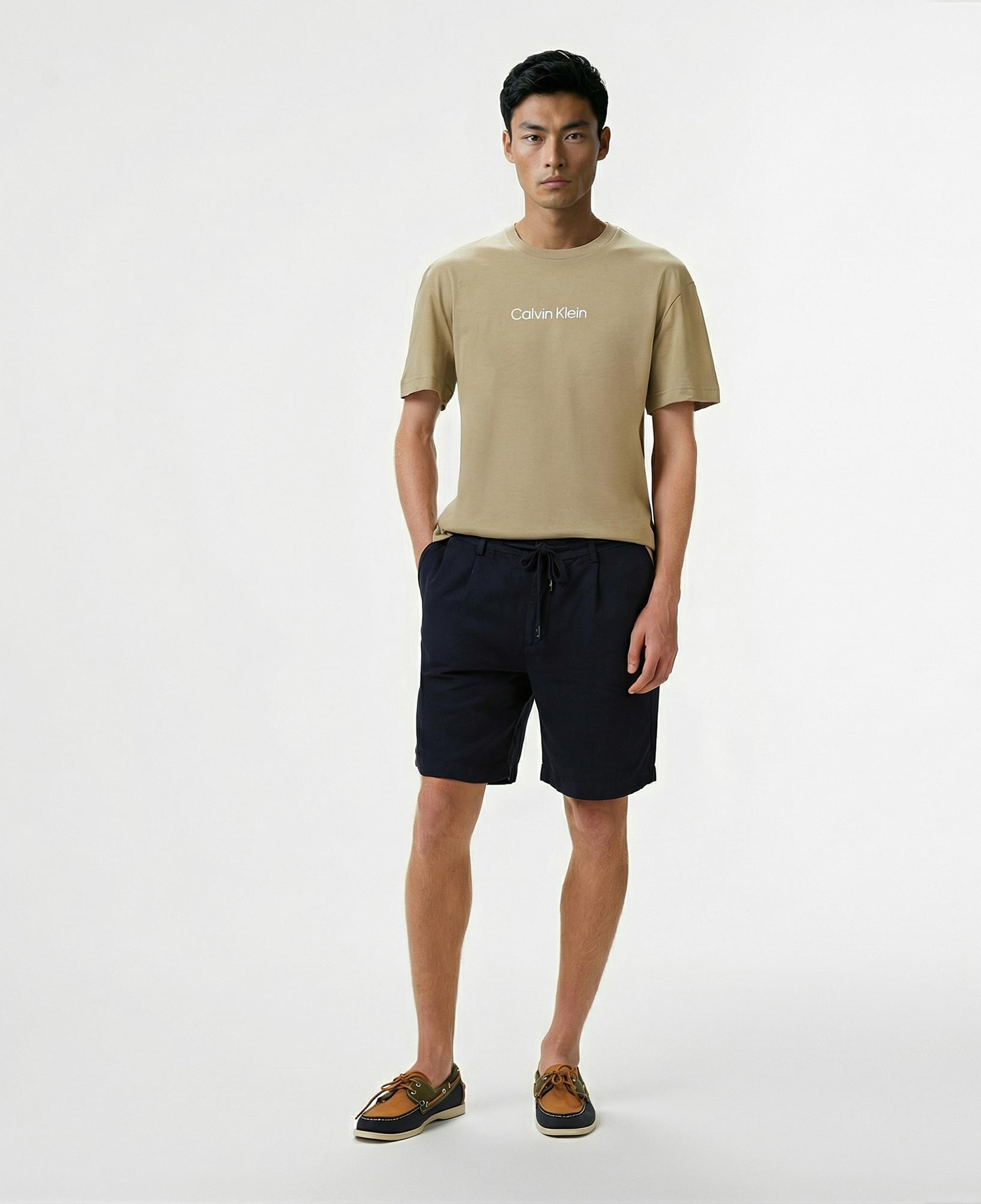 Calvin Klein Hero Logo Comfort Erkek Bej T-Shirt