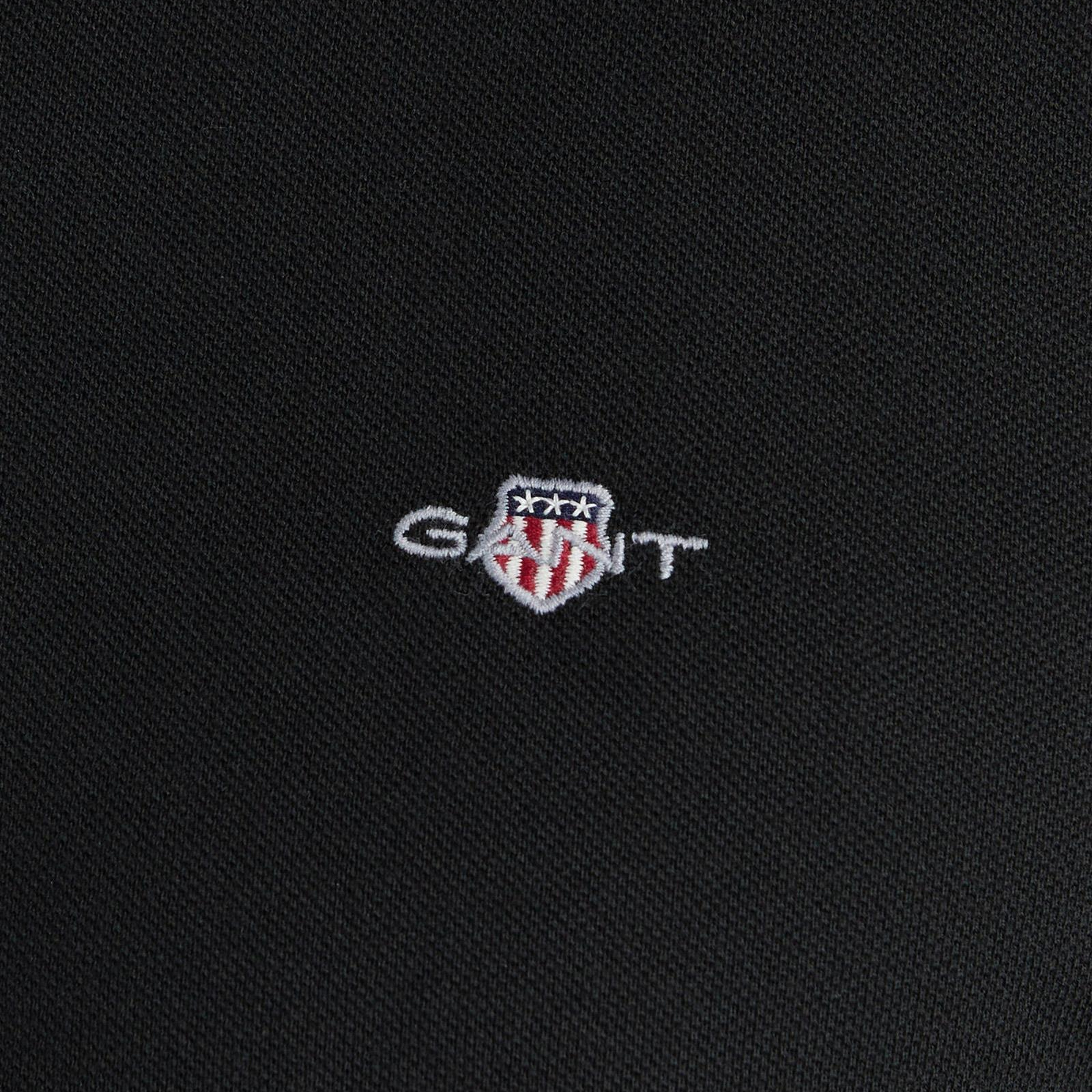 GANT Erkek Siyah Regular Fit Polo Yaka Polo