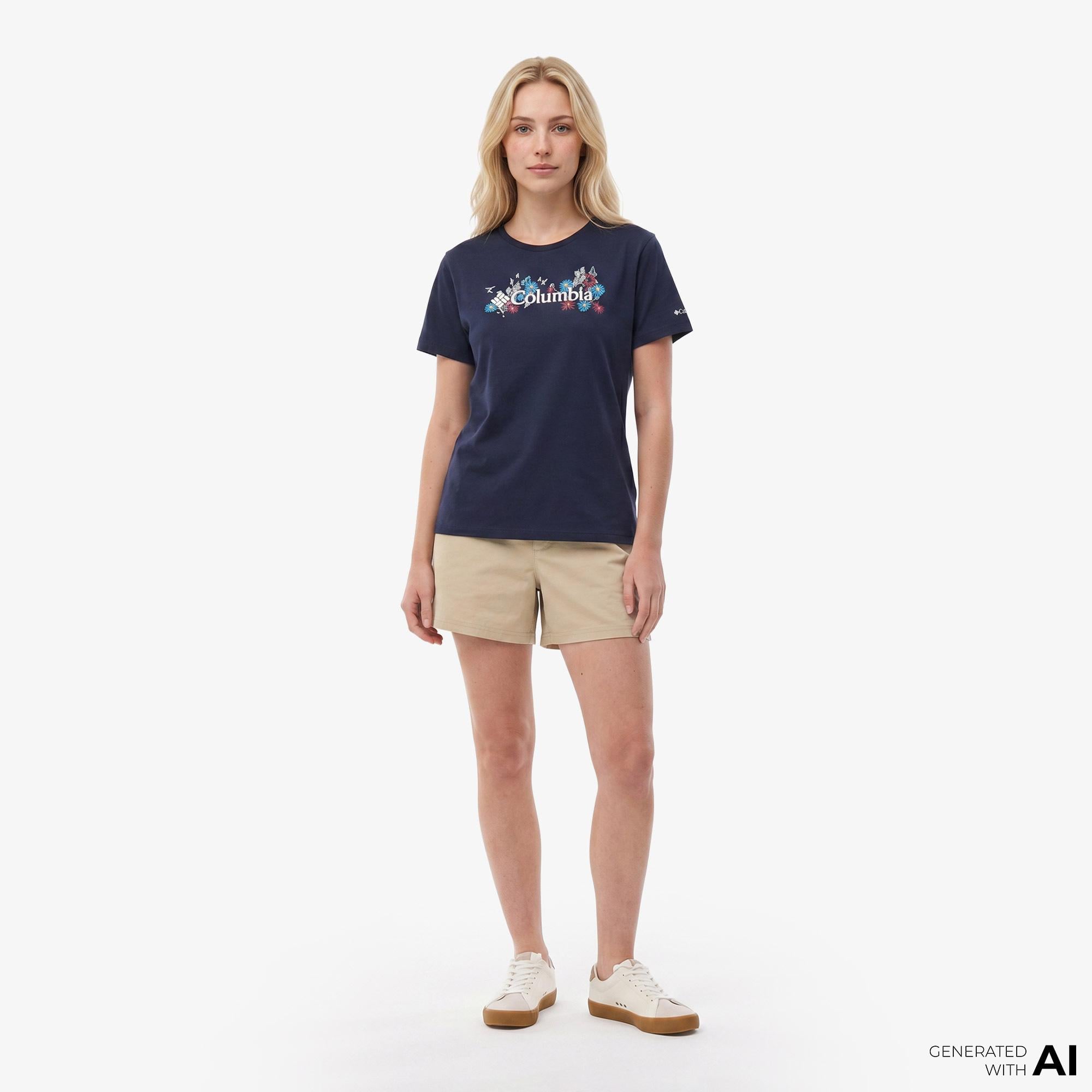 Columbia North Cascades Relaxed Kadın Lacivert T-Shirt