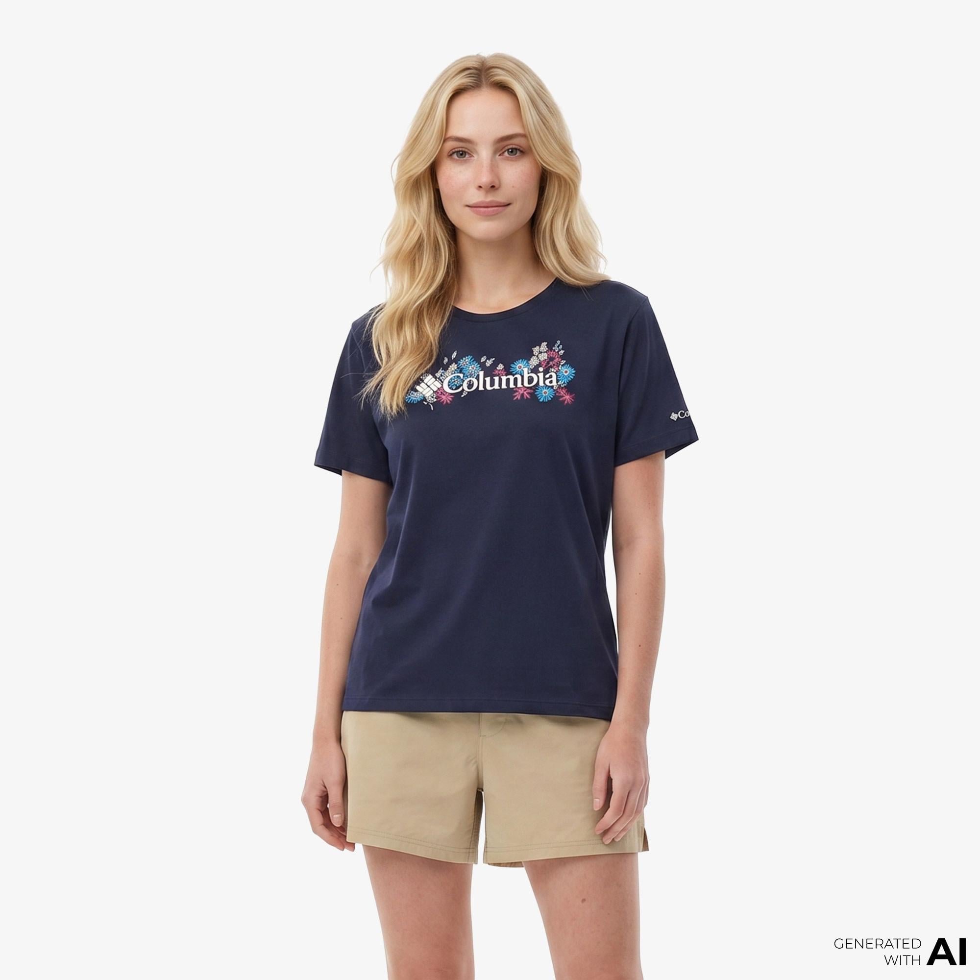 Columbia North Cascades Relaxed Kadın Lacivert T-Shirt