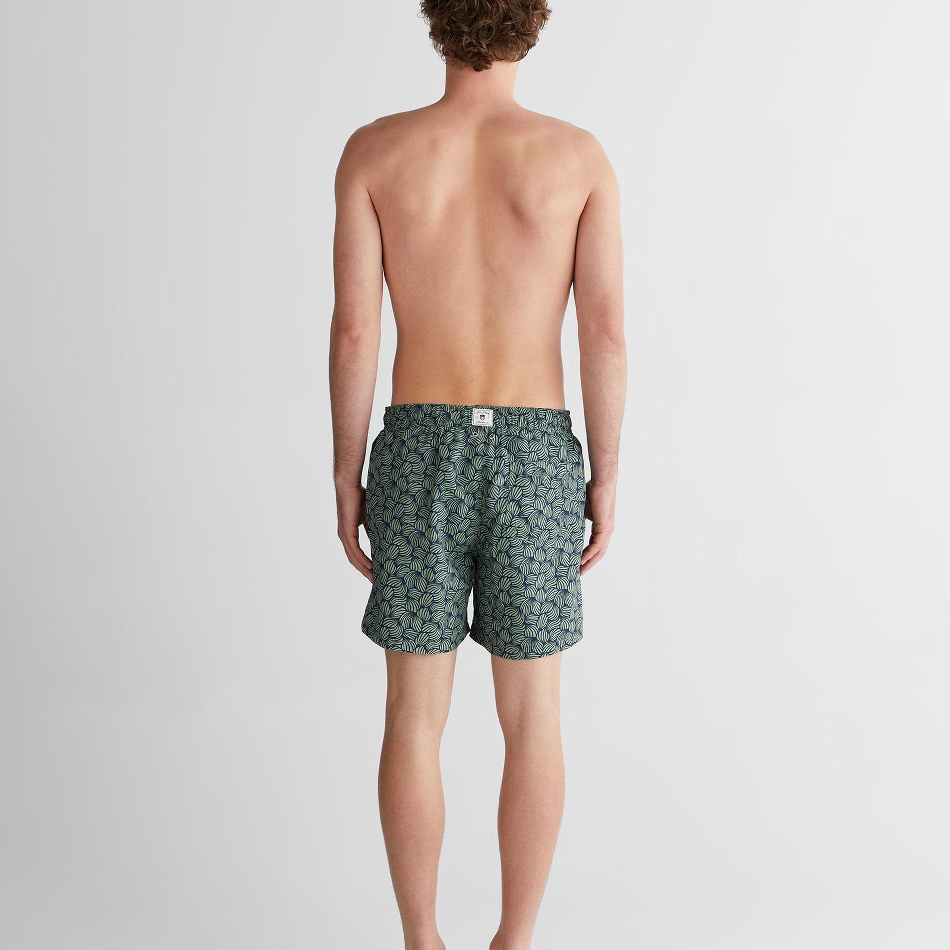 GANT Erkek Lacivert Regular Fit Desenli Mayo Şort