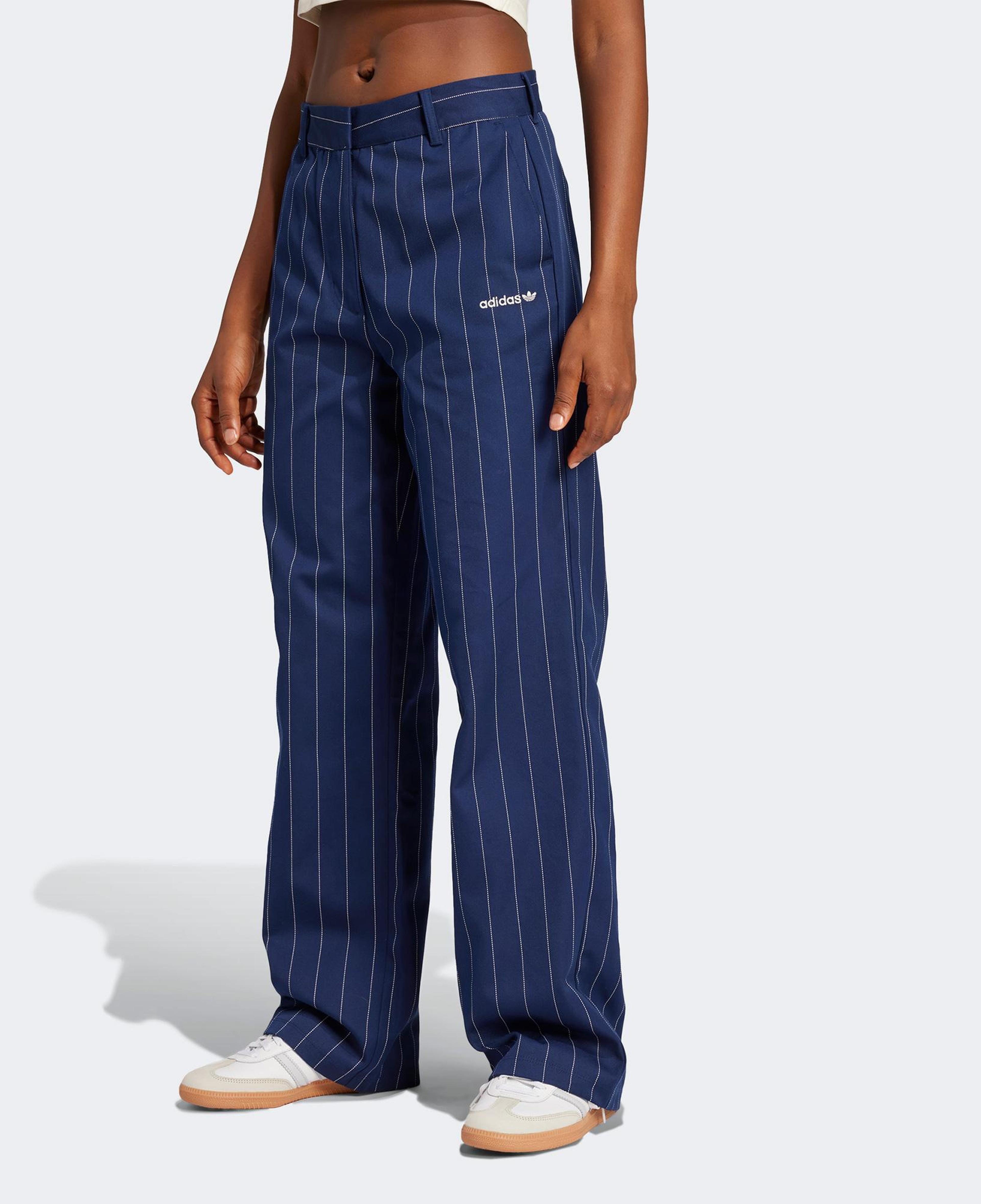 adidas Pinstripe Twill Kadın Mavi Eşofman Altı