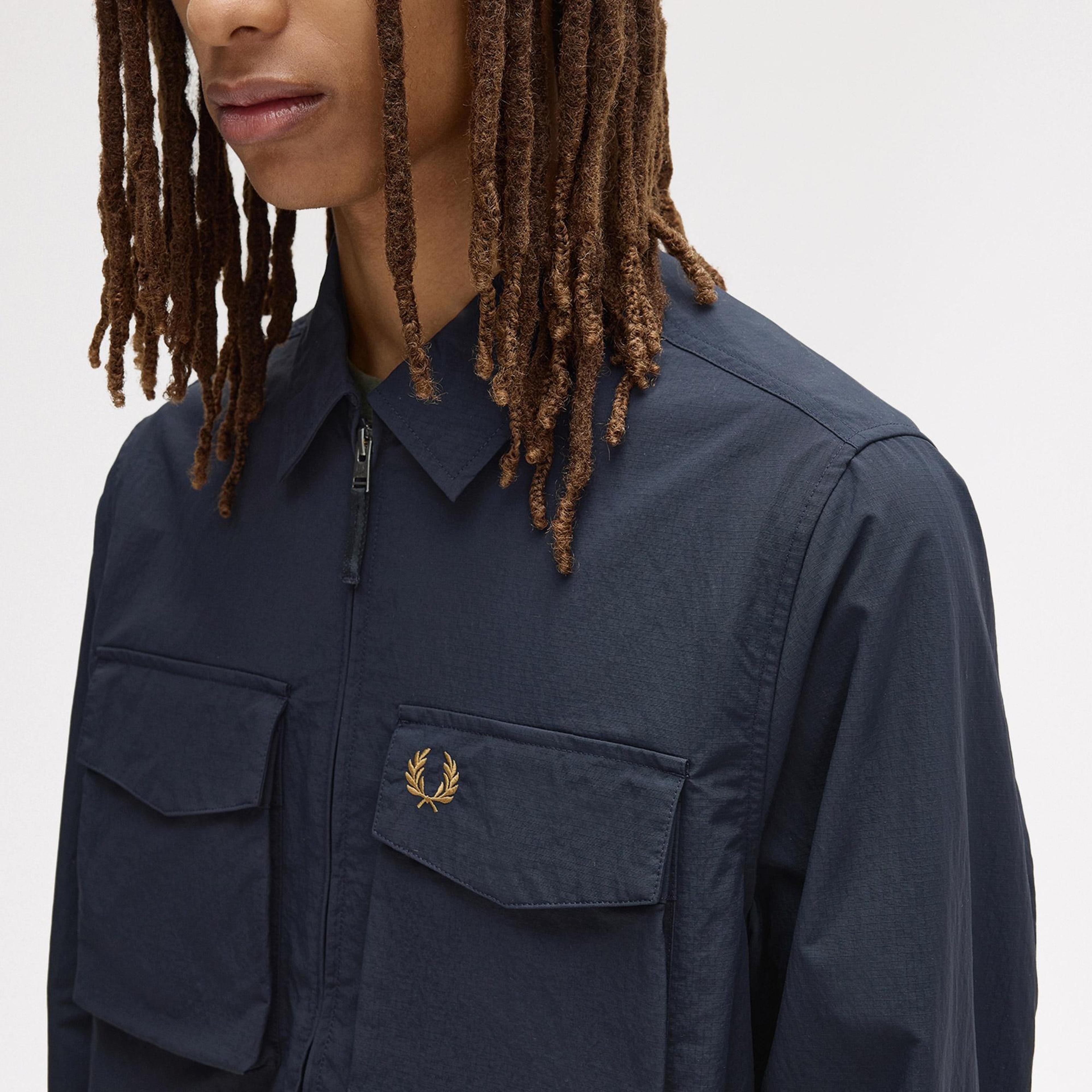 Fred Perry Ripstop Pocket Erkek Lacivert Gömlek