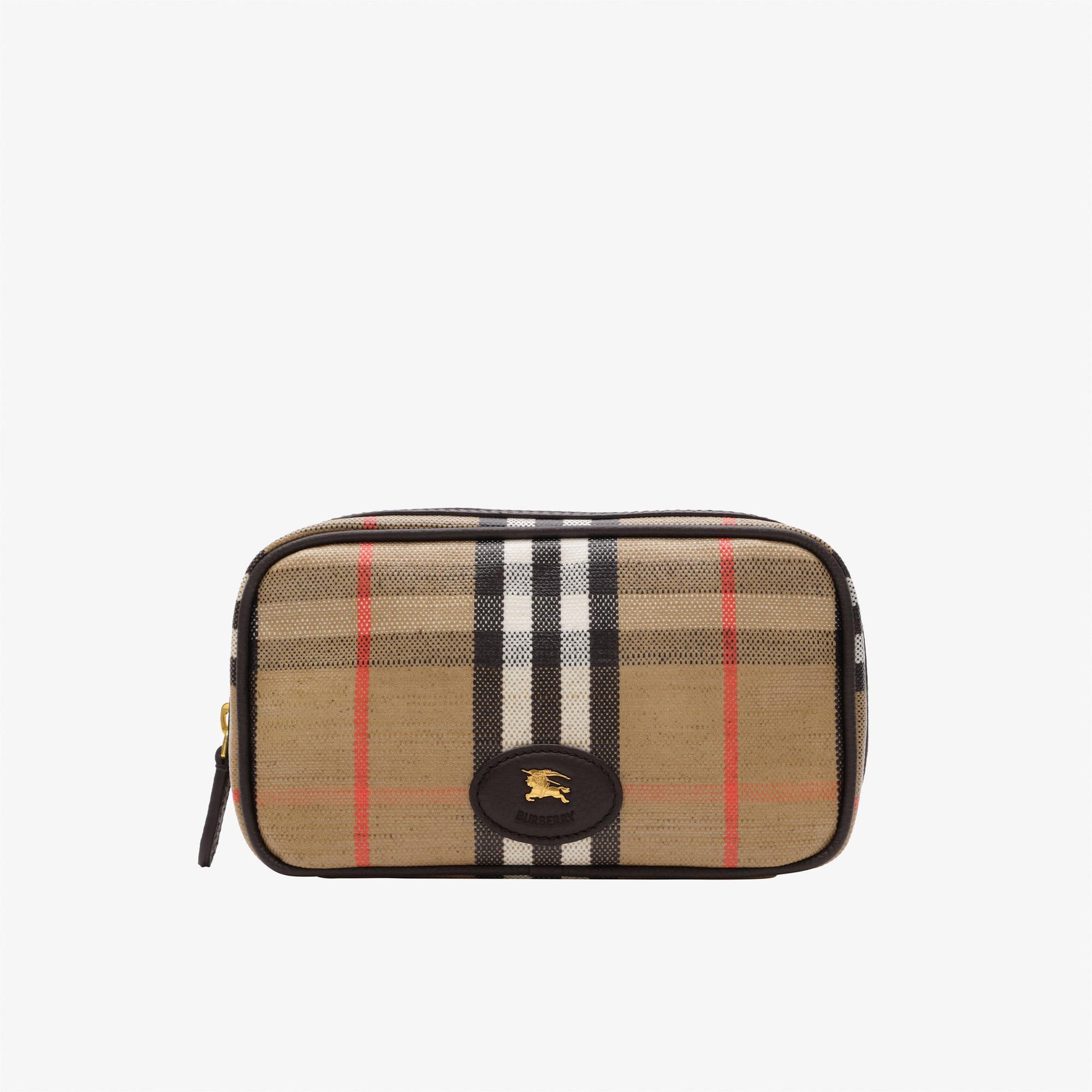 Burberry Highlands Cosmestic Kadın Bej El Çantası