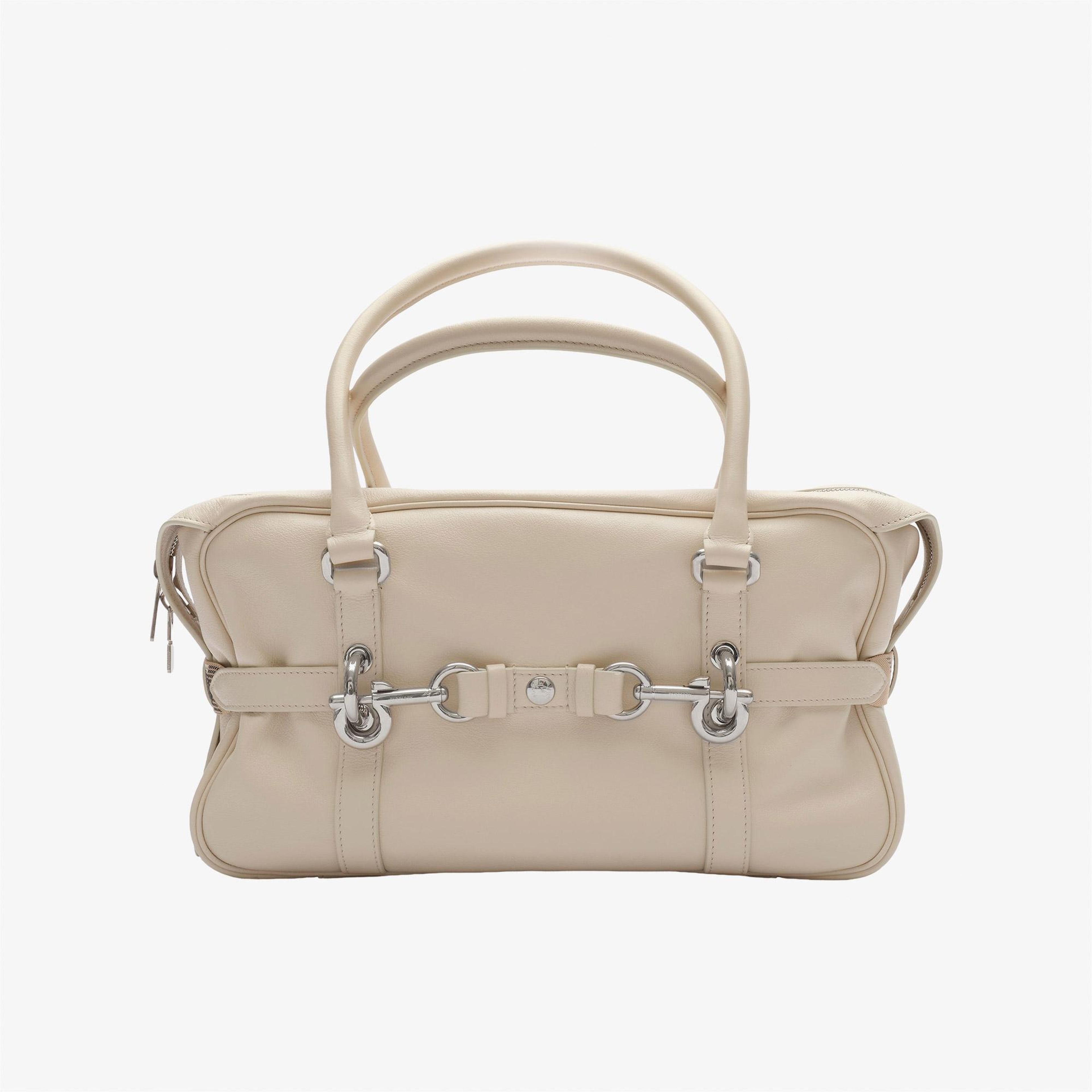 Burberry B Clip Duffle Kadın Beyaz Omuz Çantası