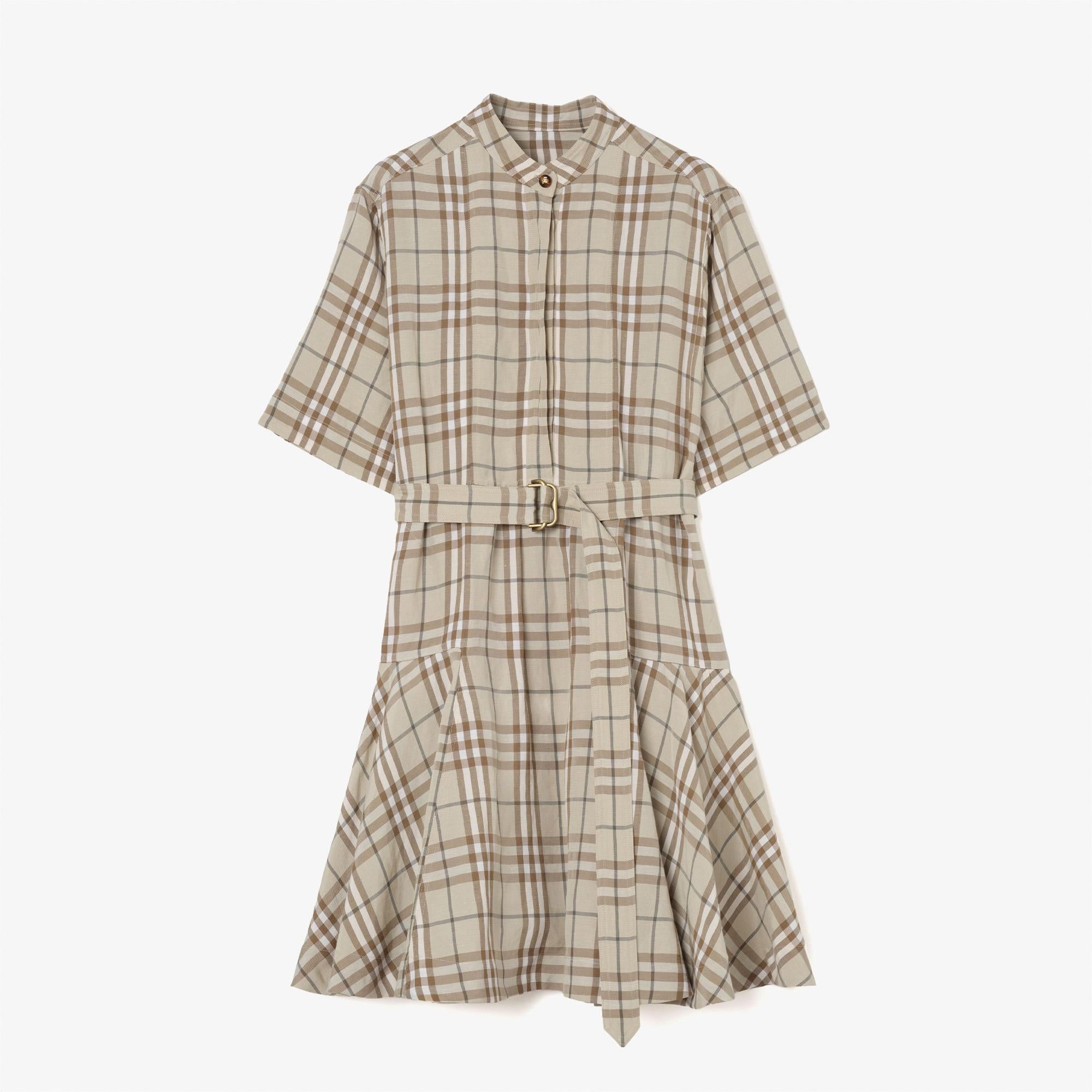 Burberry Jean Check Kadın Krem Elbise