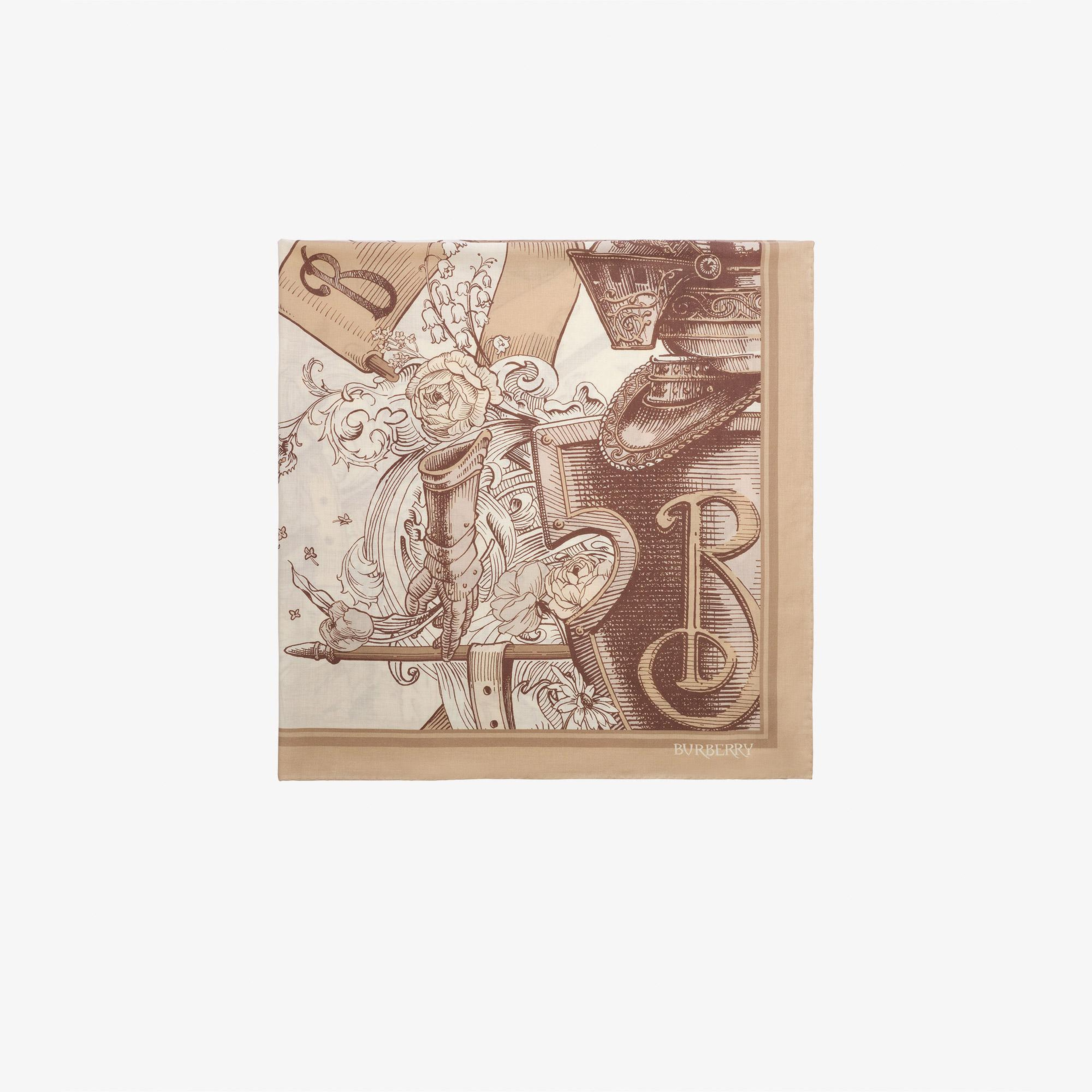 Burberry Etched Knight Kadın Bej Atkı