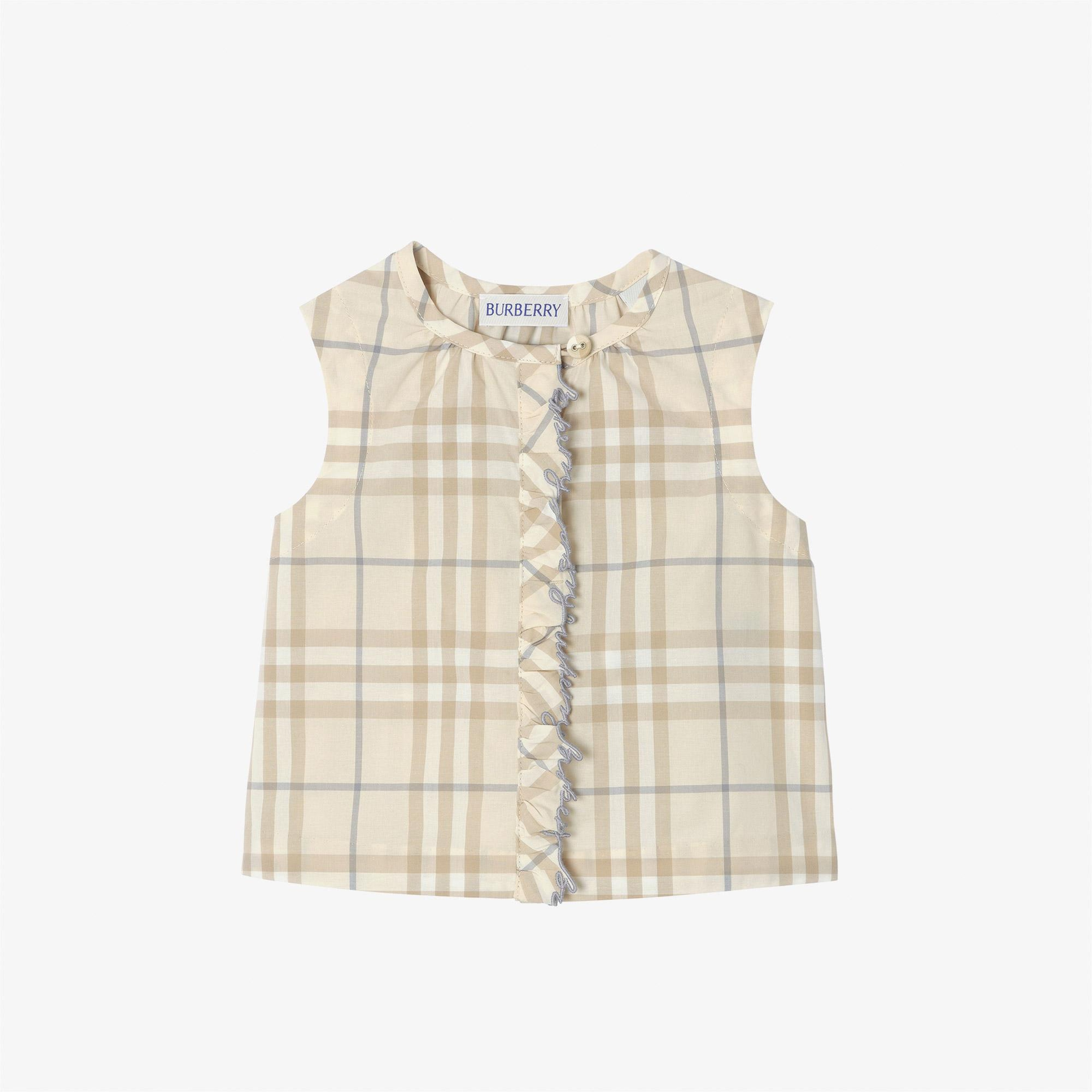 Burberry Check Hailey Çocuk Krem Gömlek
