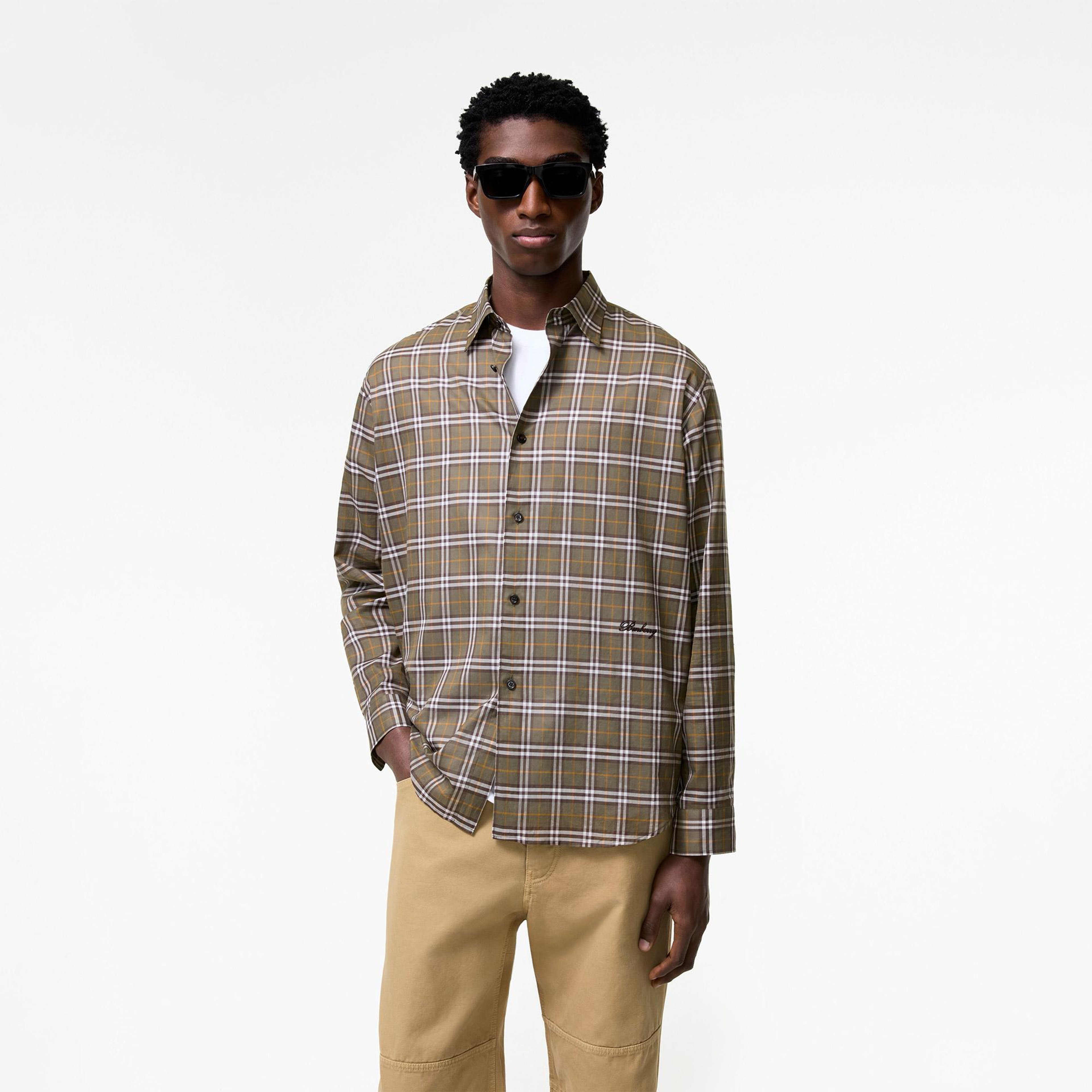 Burberry Radmar Check Erkek Kahverengi Gömlek