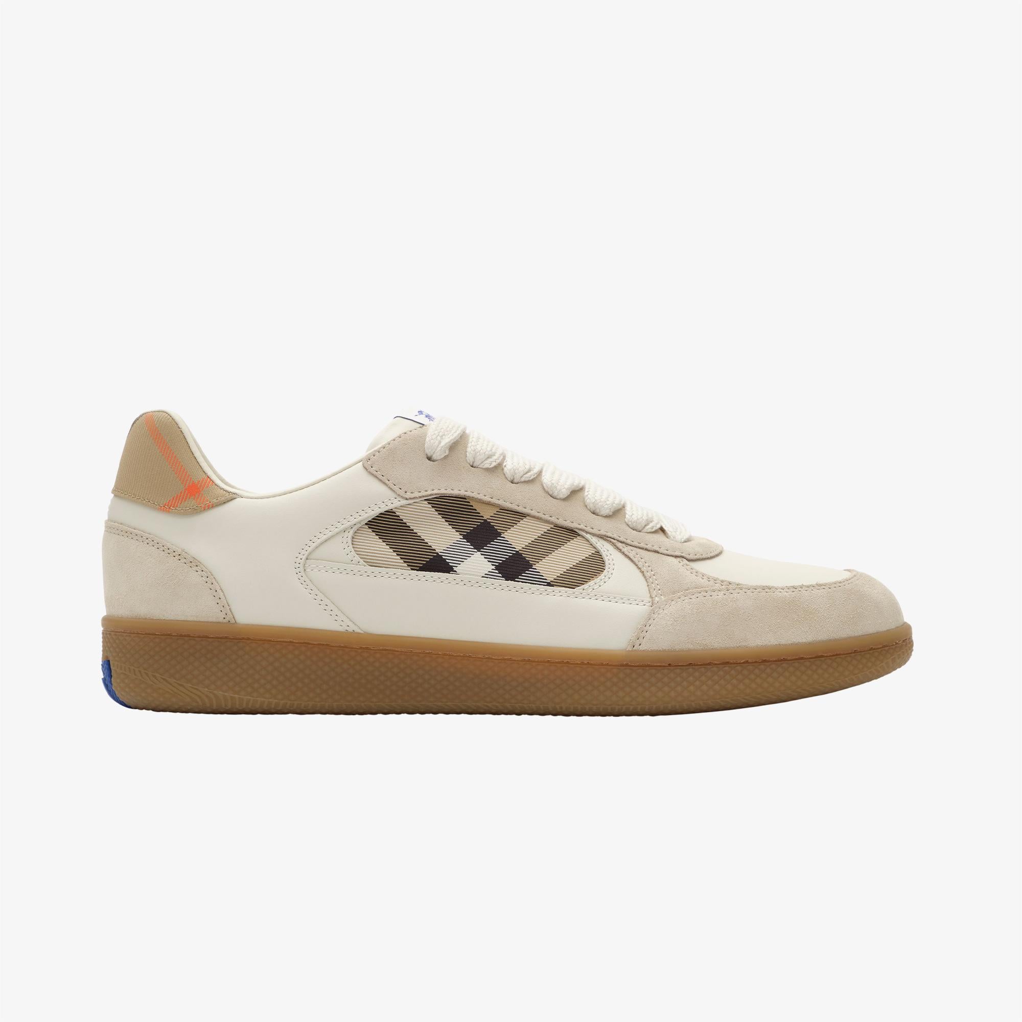 Burberry New Terrace Mix Erkek Krem Sneaker