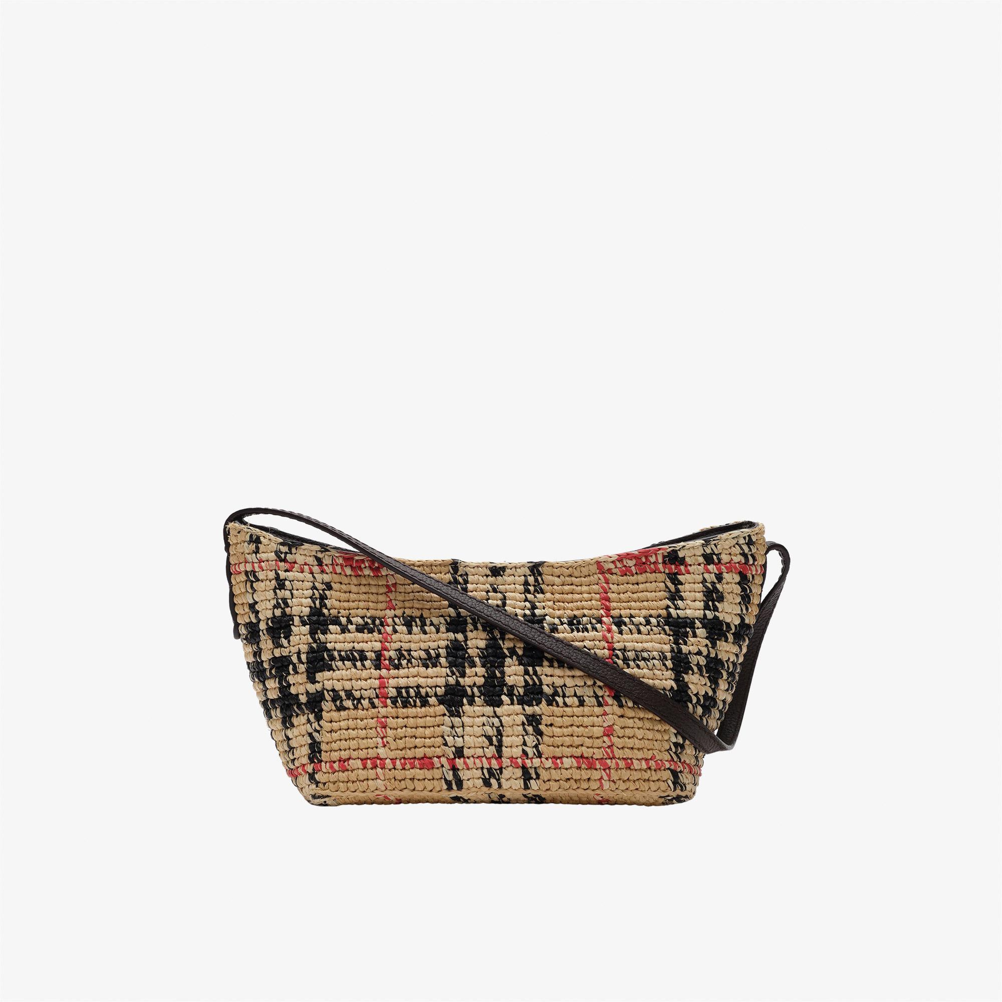 Burberry Margate Baguette Raf Kadın Bej Omuz Çantası