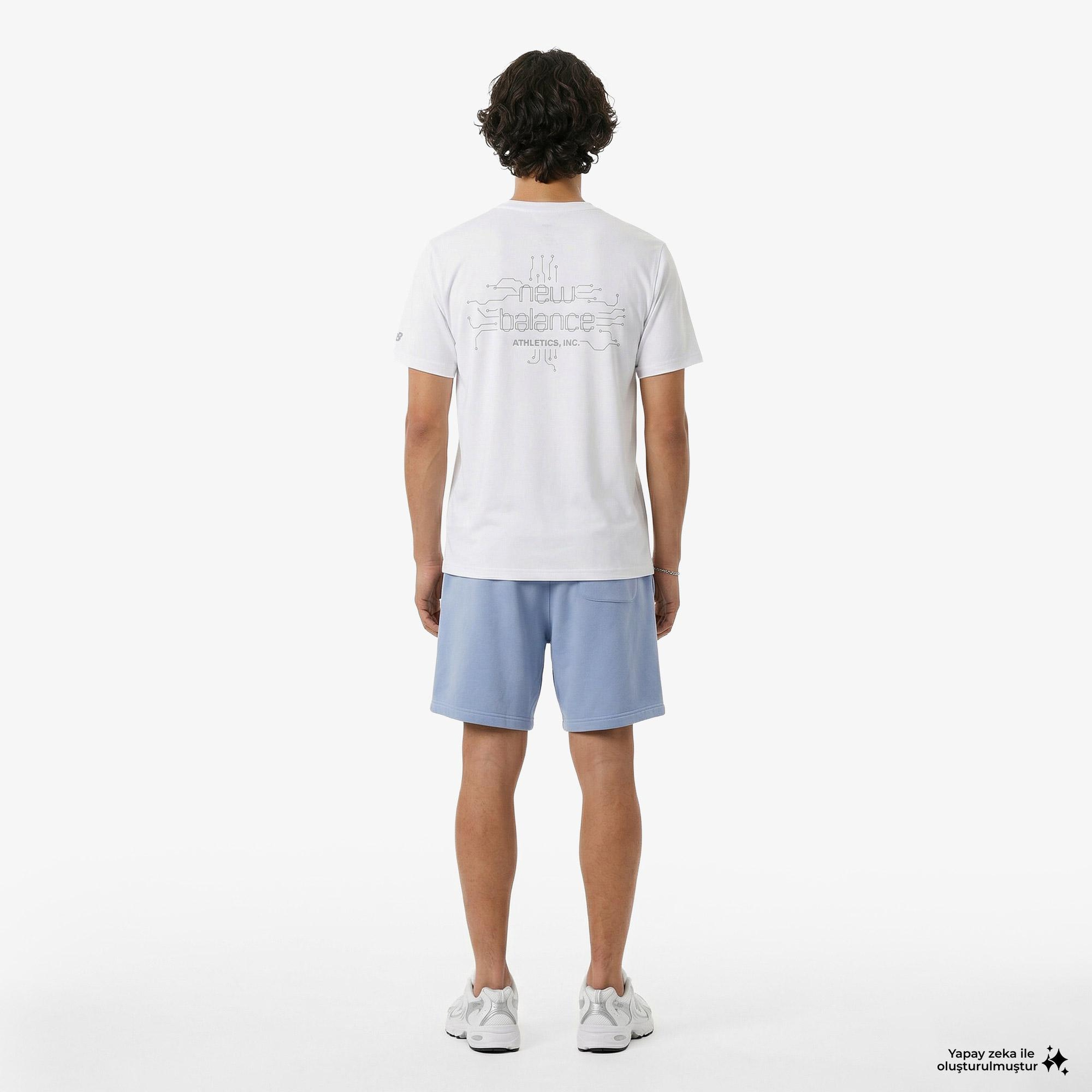 New Balance Reflective Poly Erkek Beyaz T-Shirt