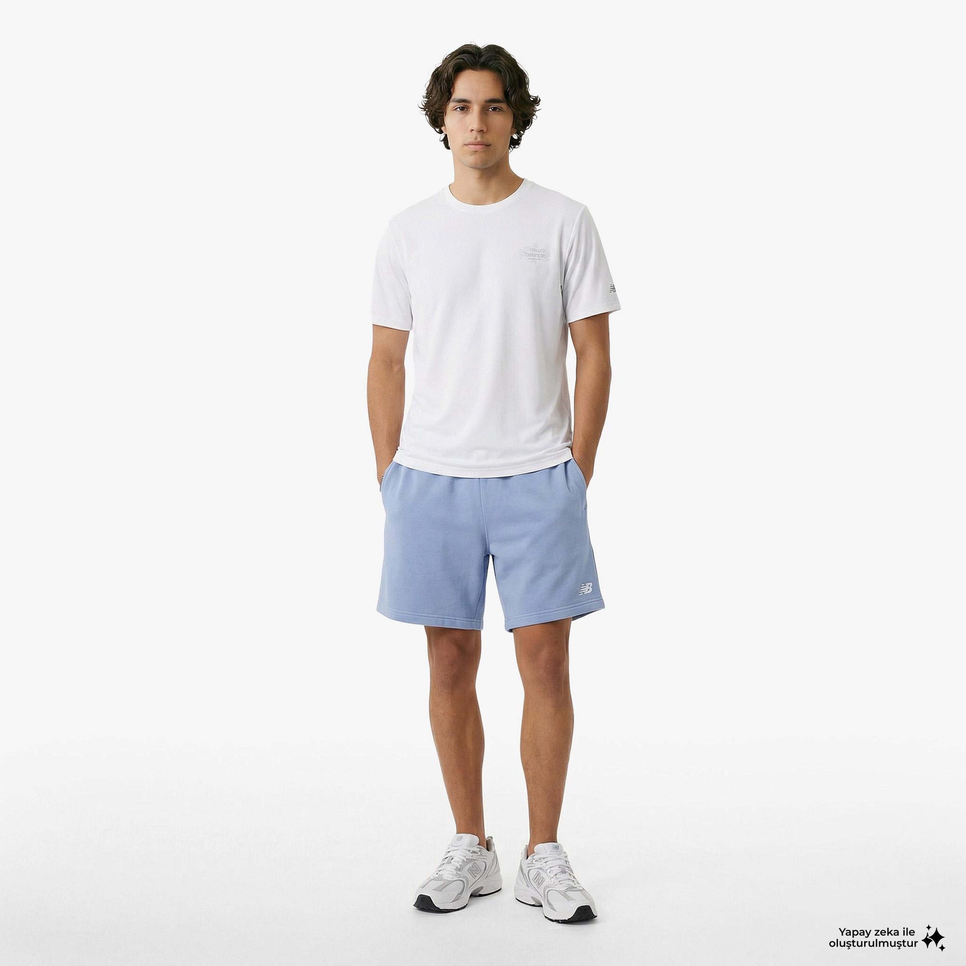 New Balance Reflective Poly Erkek Beyaz T-Shirt