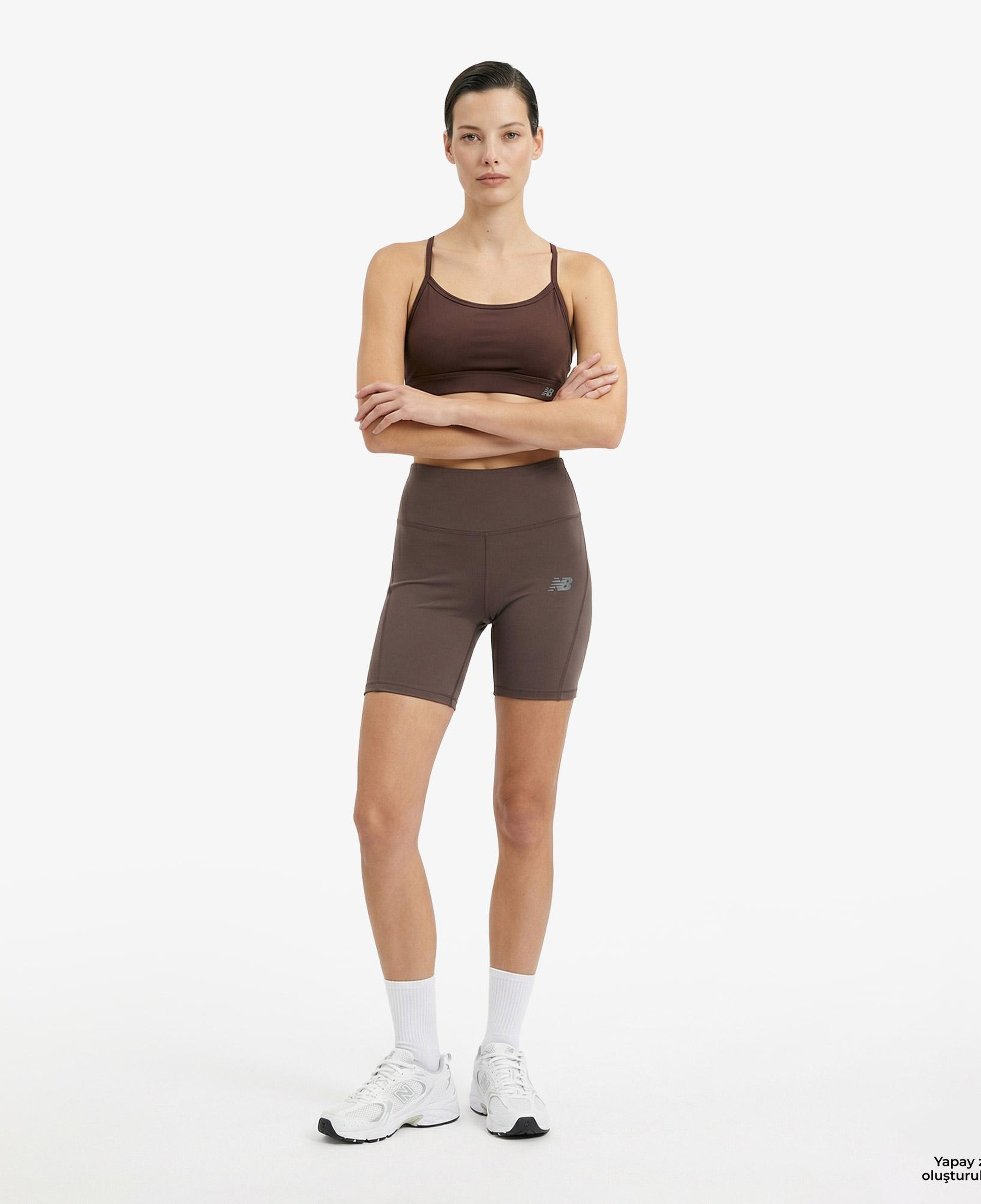 New Balance Sport Fitted Short 5 Kadın Kahverengi Şort