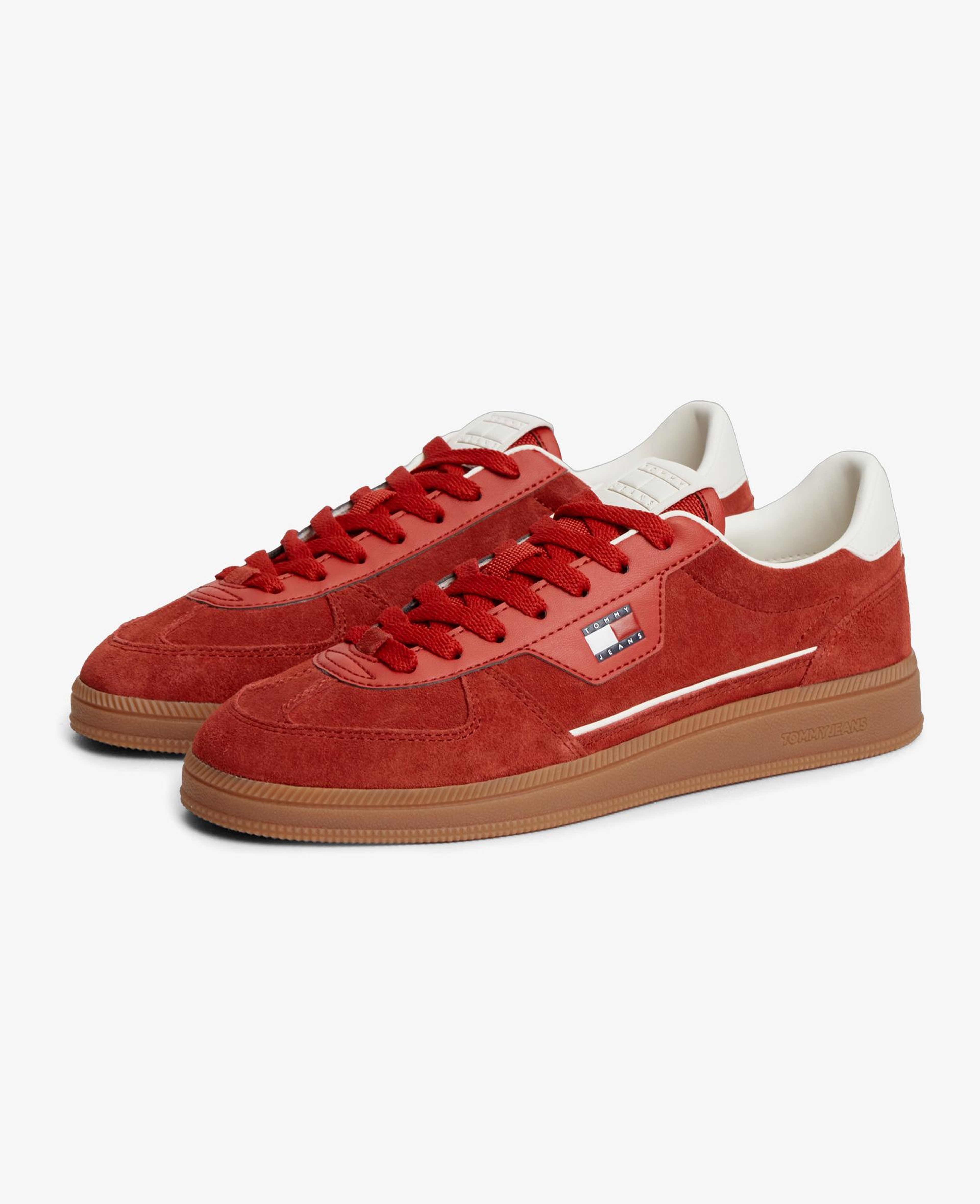 Tommy Hilfiger The Greenwich Edge Suede Kadın Kırmızı Sneaker
