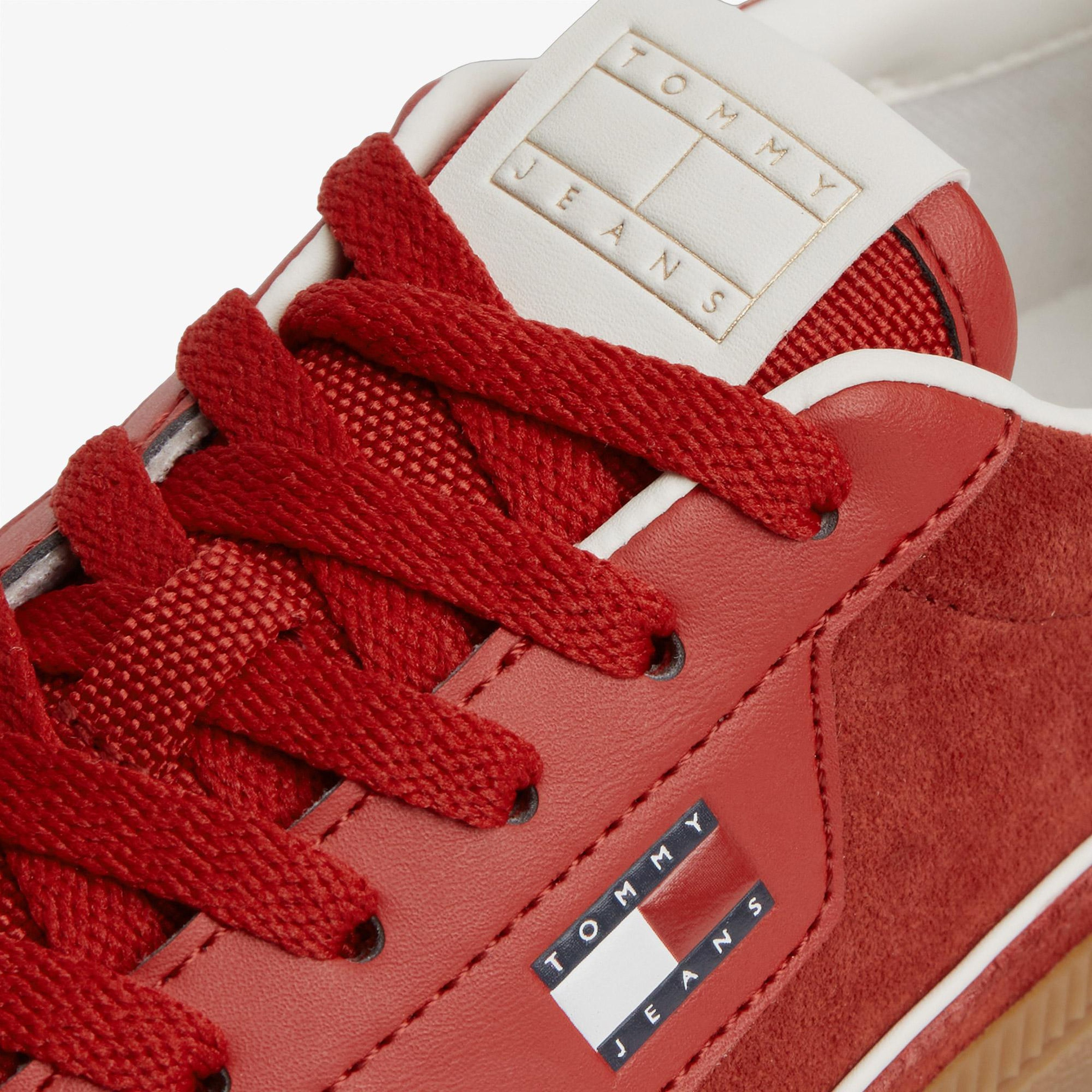 Tommy Hilfiger The Greenwich Edge Suede Kadın Kırmızı Sneaker