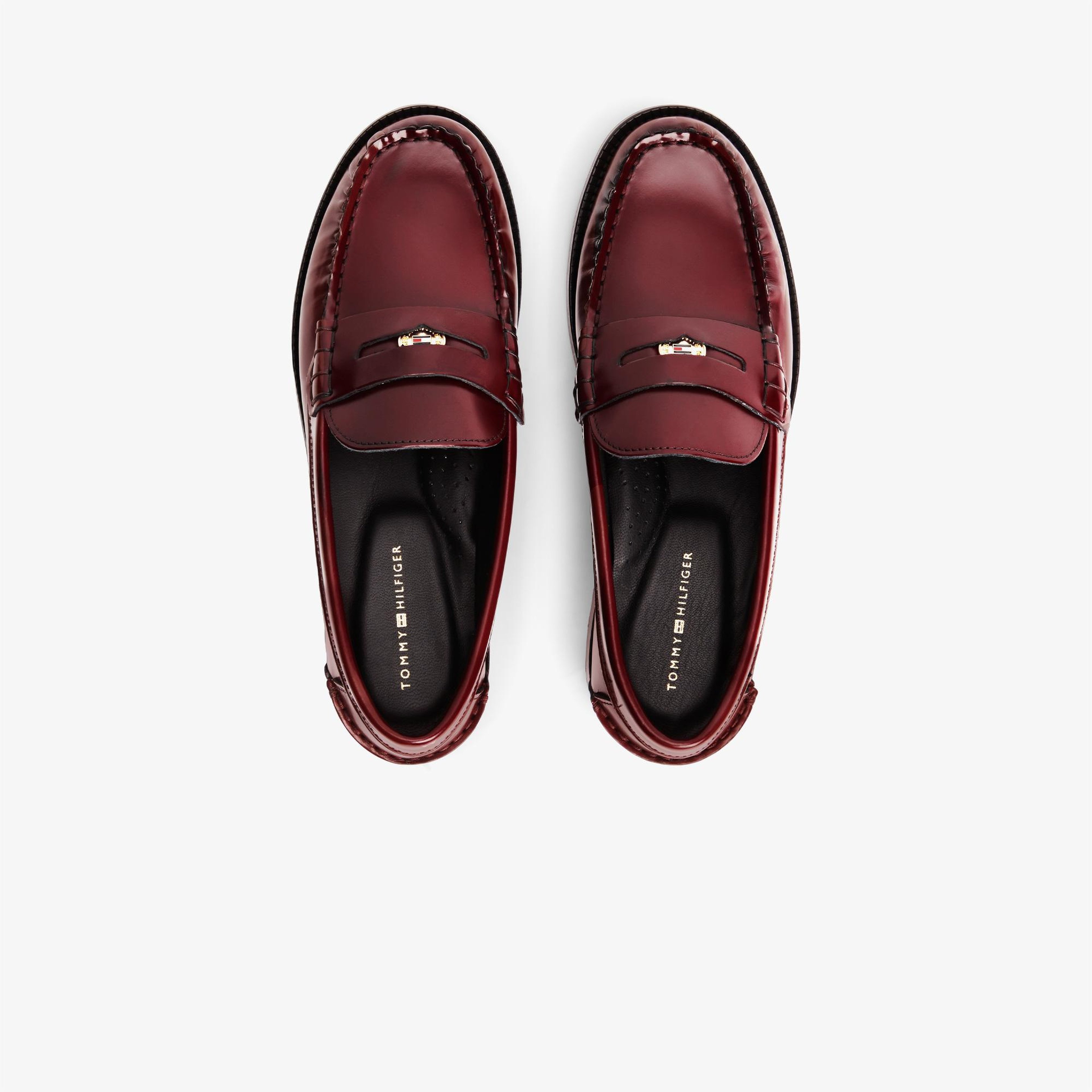 Tommy Hilfiger Penny Abrasivato Kadın Kırmızı Loafer