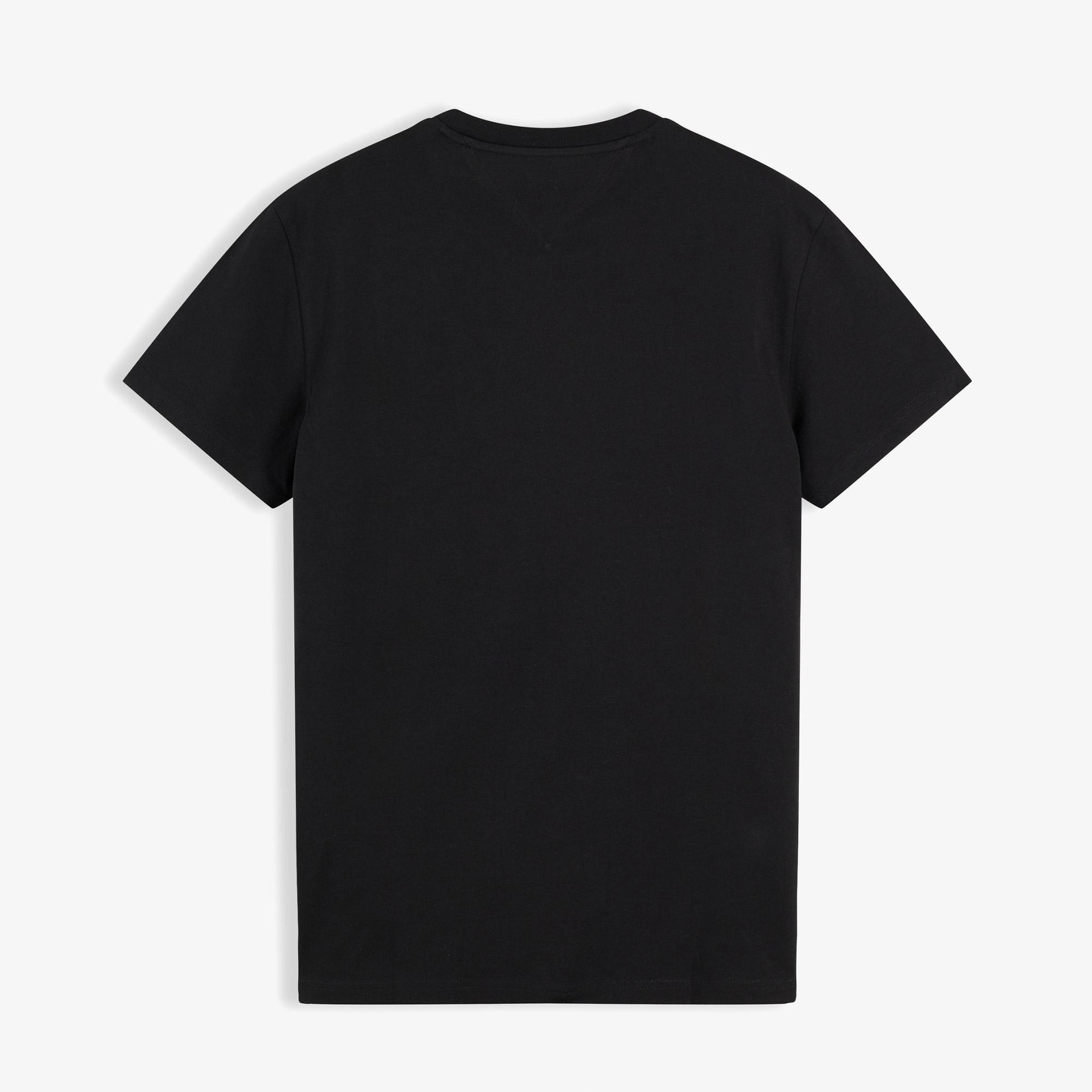 Tommy Hilfiger Slim Signature Chest Erkek Siyah T-Shirt