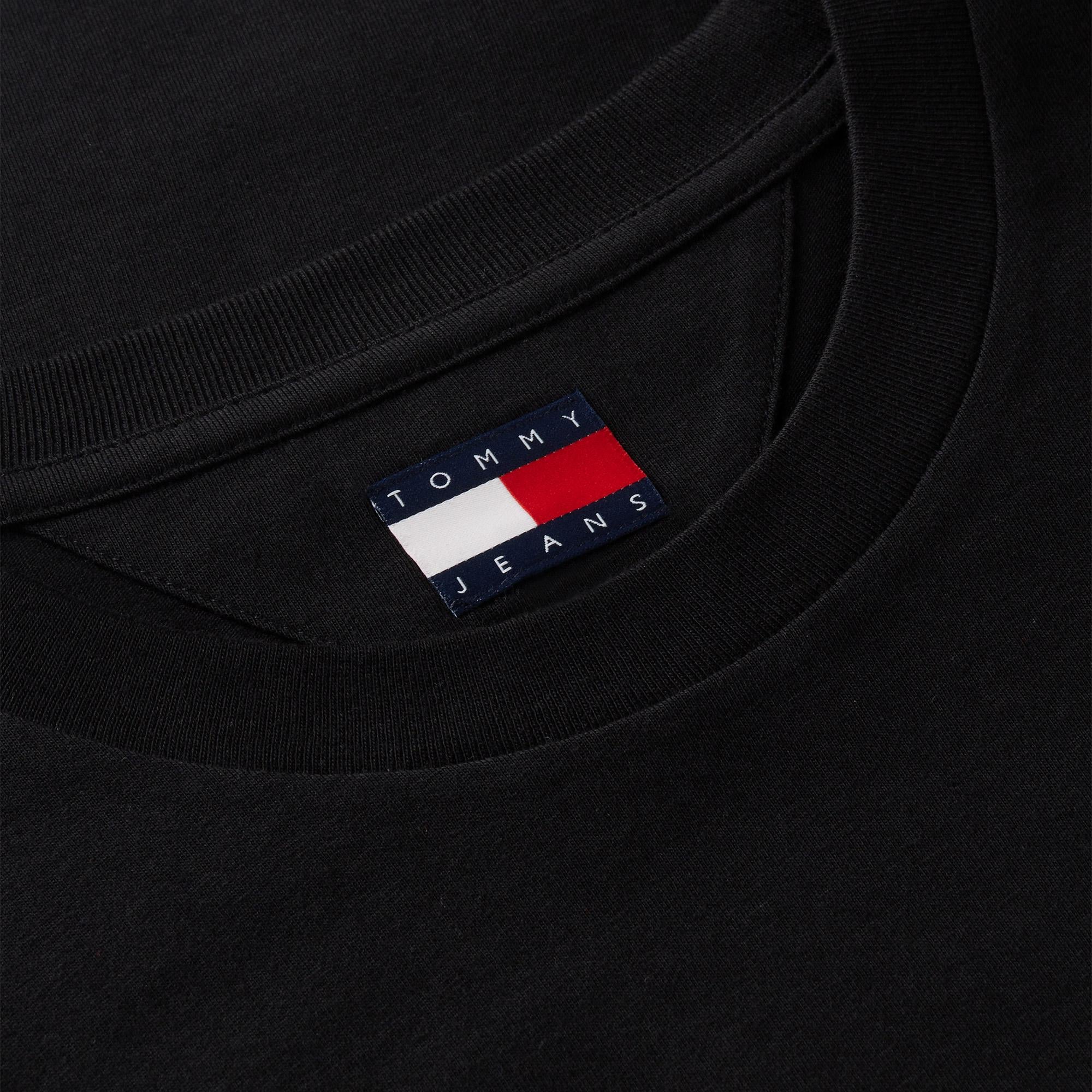 Tommy Hilfiger Slim Signature Chest Erkek Siyah T-Shirt