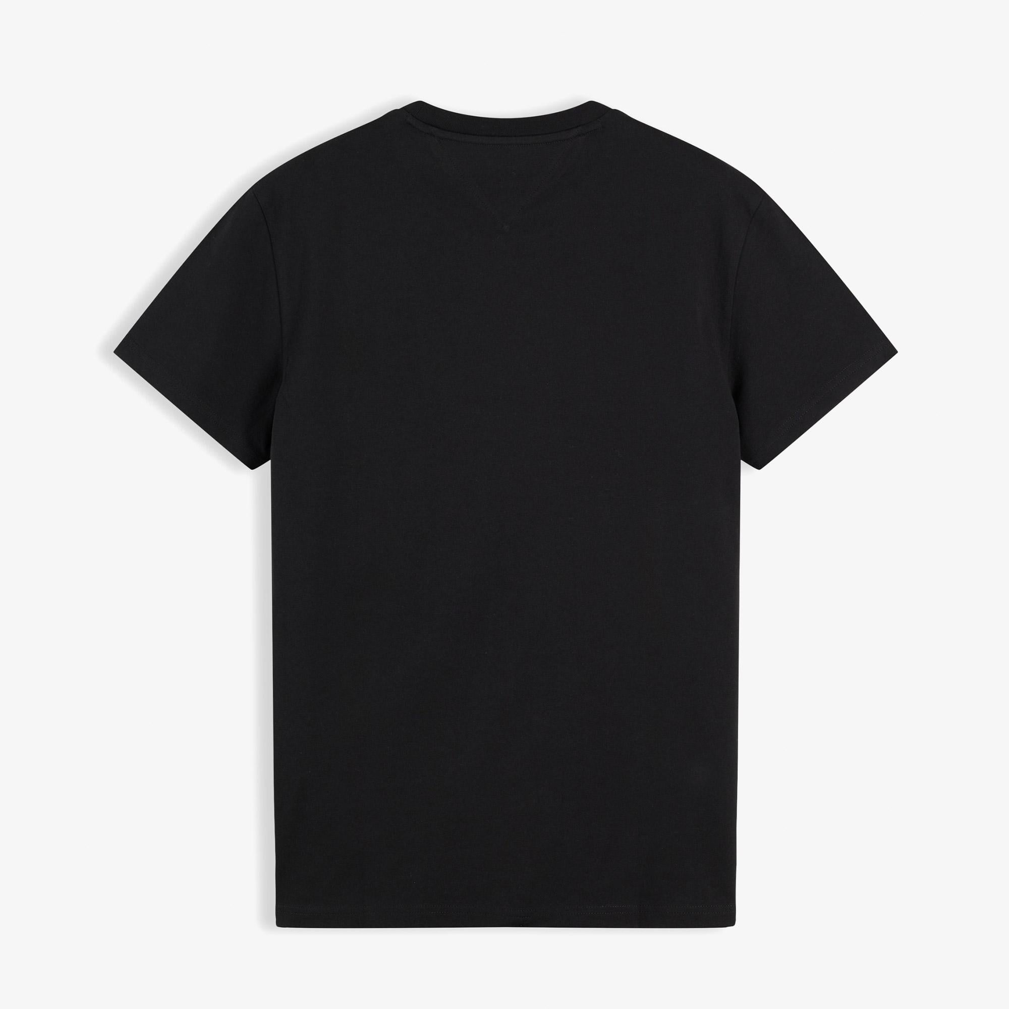 Tommy Hilfiger Slim Signature Chest Erkek Siyah T-Shirt
