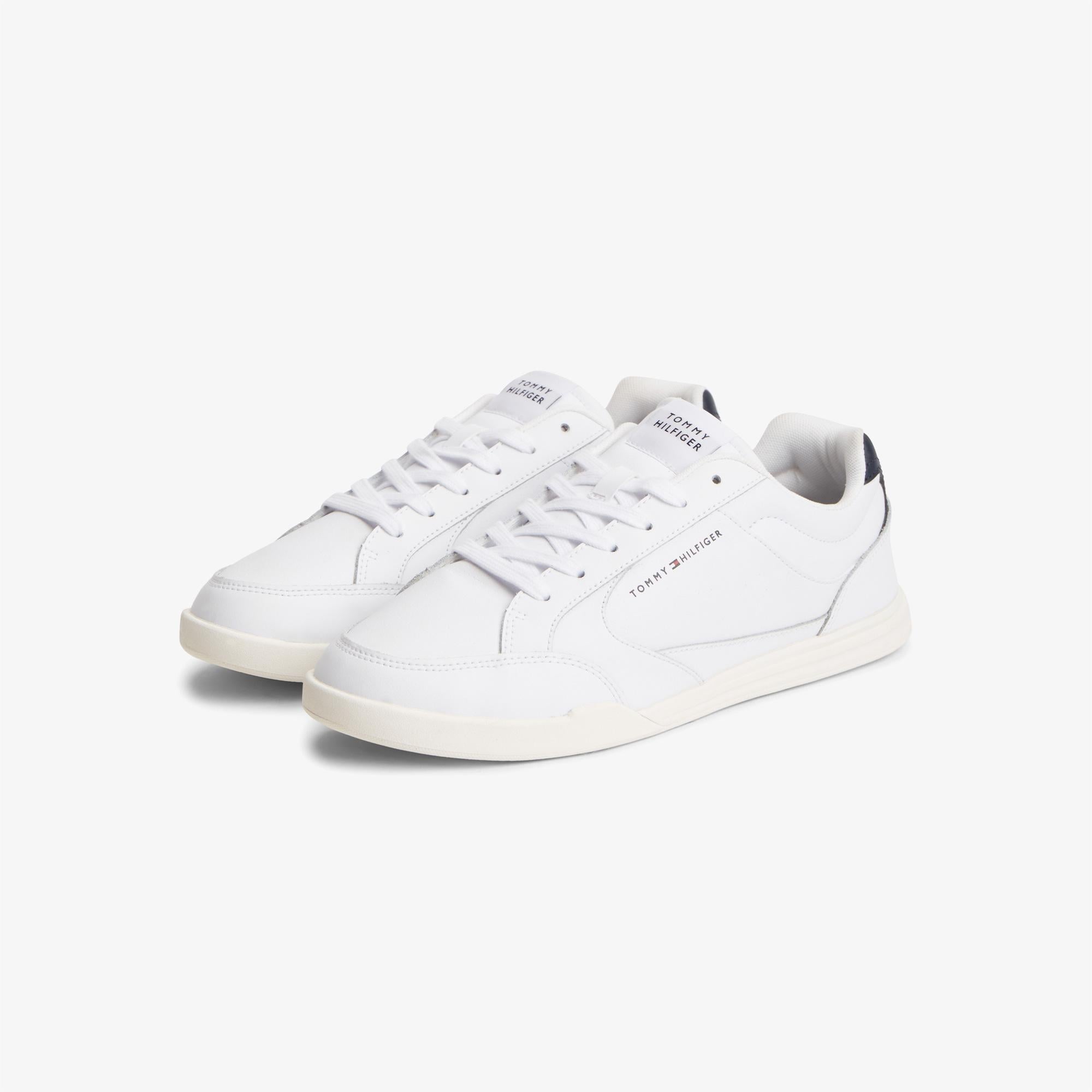 Tommy Hilfiger Low Pro Cupsole Perf Leather Erkek Beyaz Sneaker