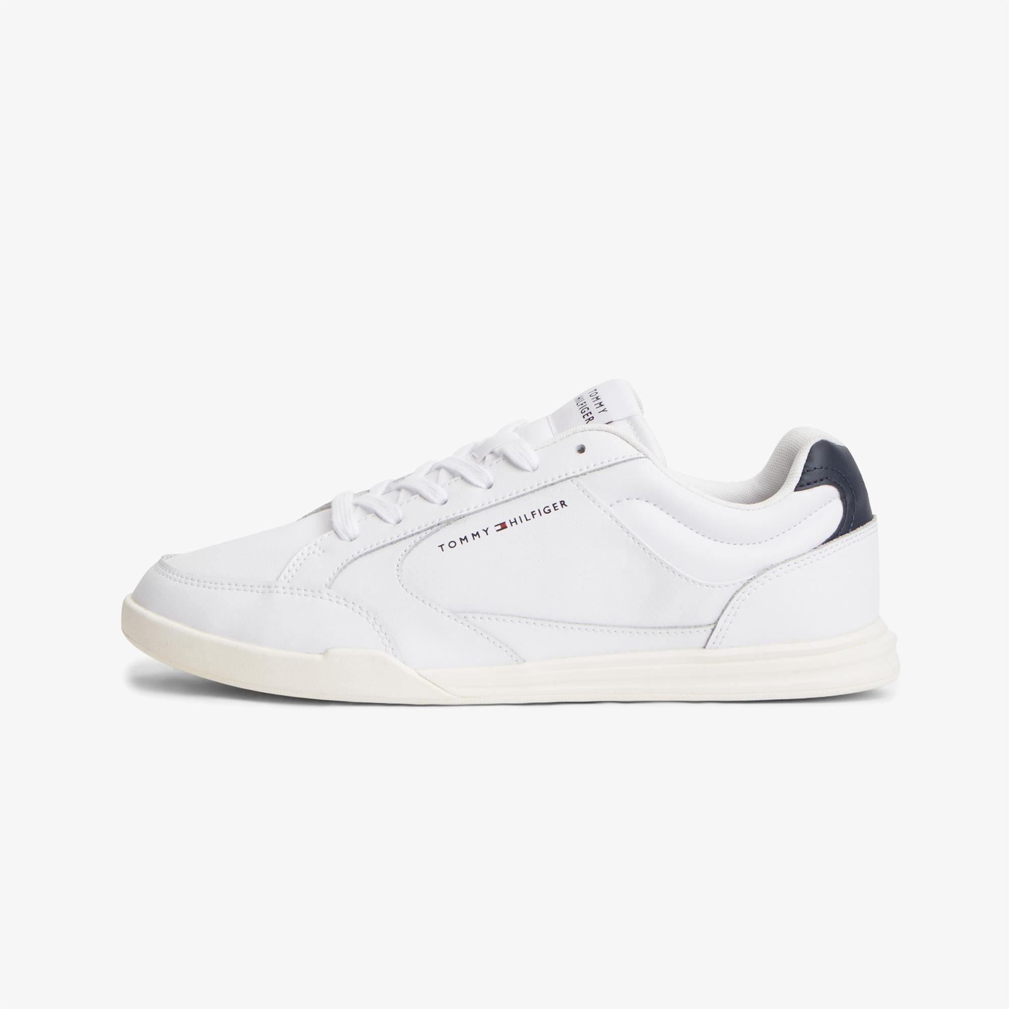 Tommy Hilfiger Low Pro Cupsole Perf Leather Erkek Beyaz Sneaker