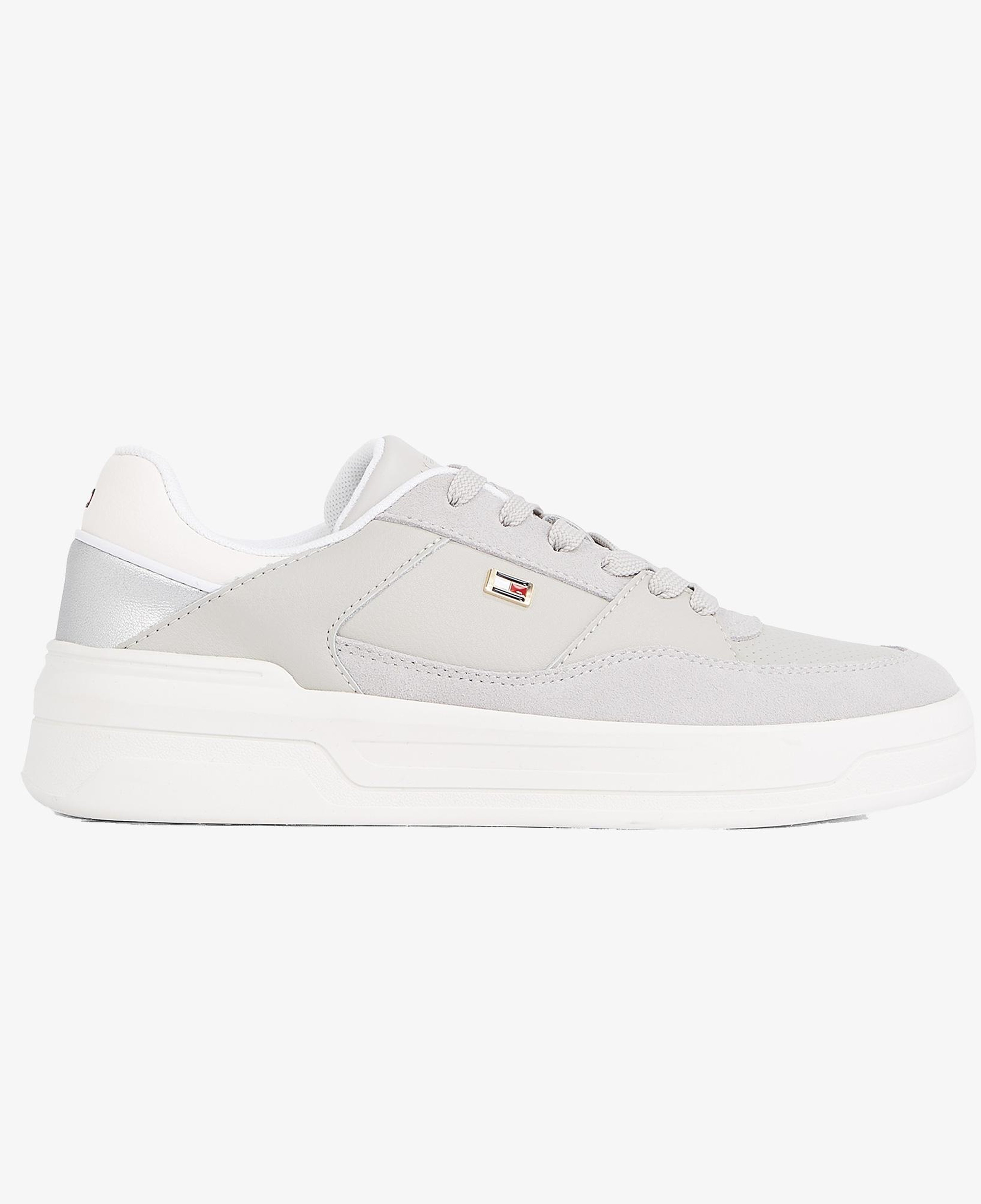 Tommy Hilfiger Essent Basket Metallic Kadın Gri Sneaker
