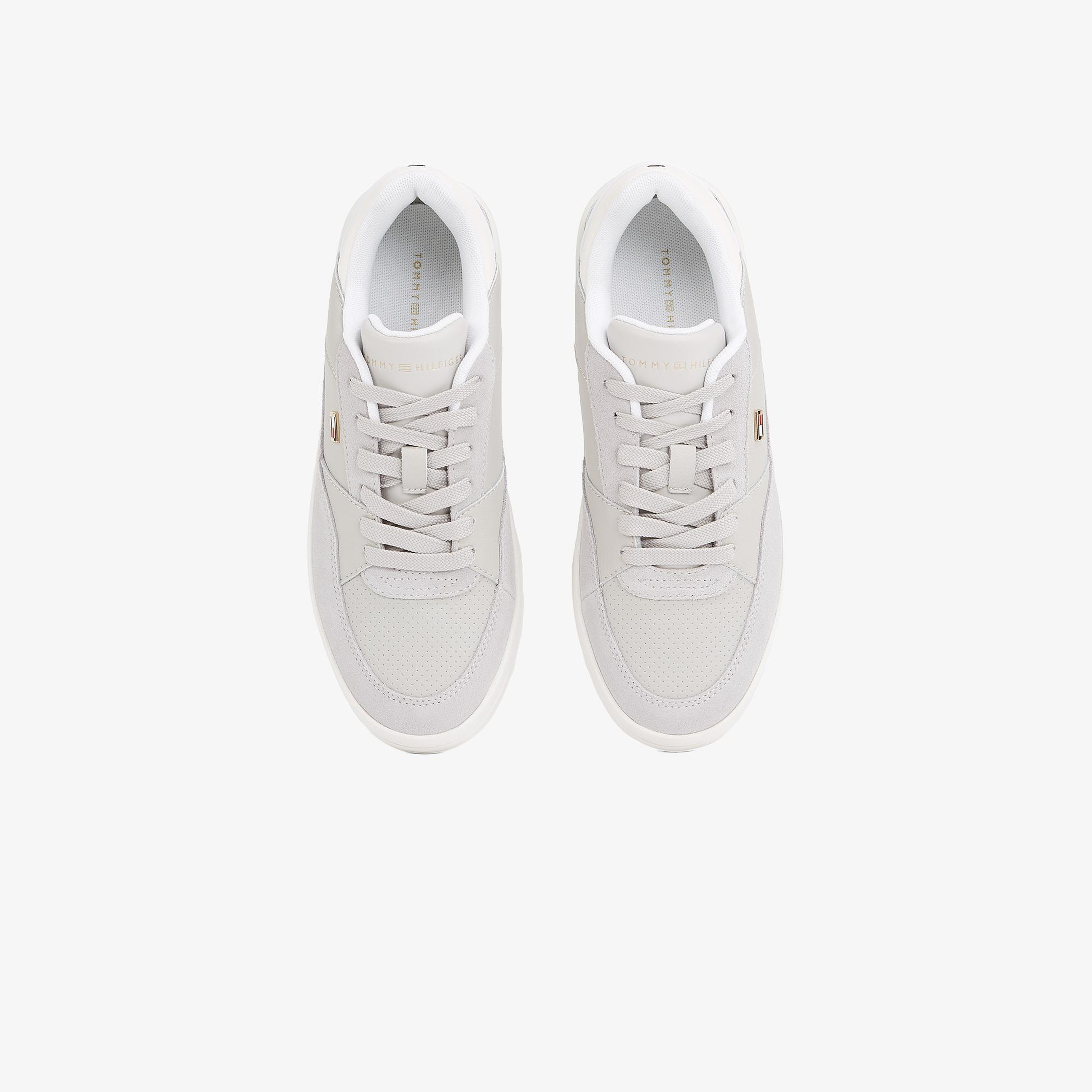 Tommy Hilfiger Essent Basket Metallic Kadın Gri Sneaker