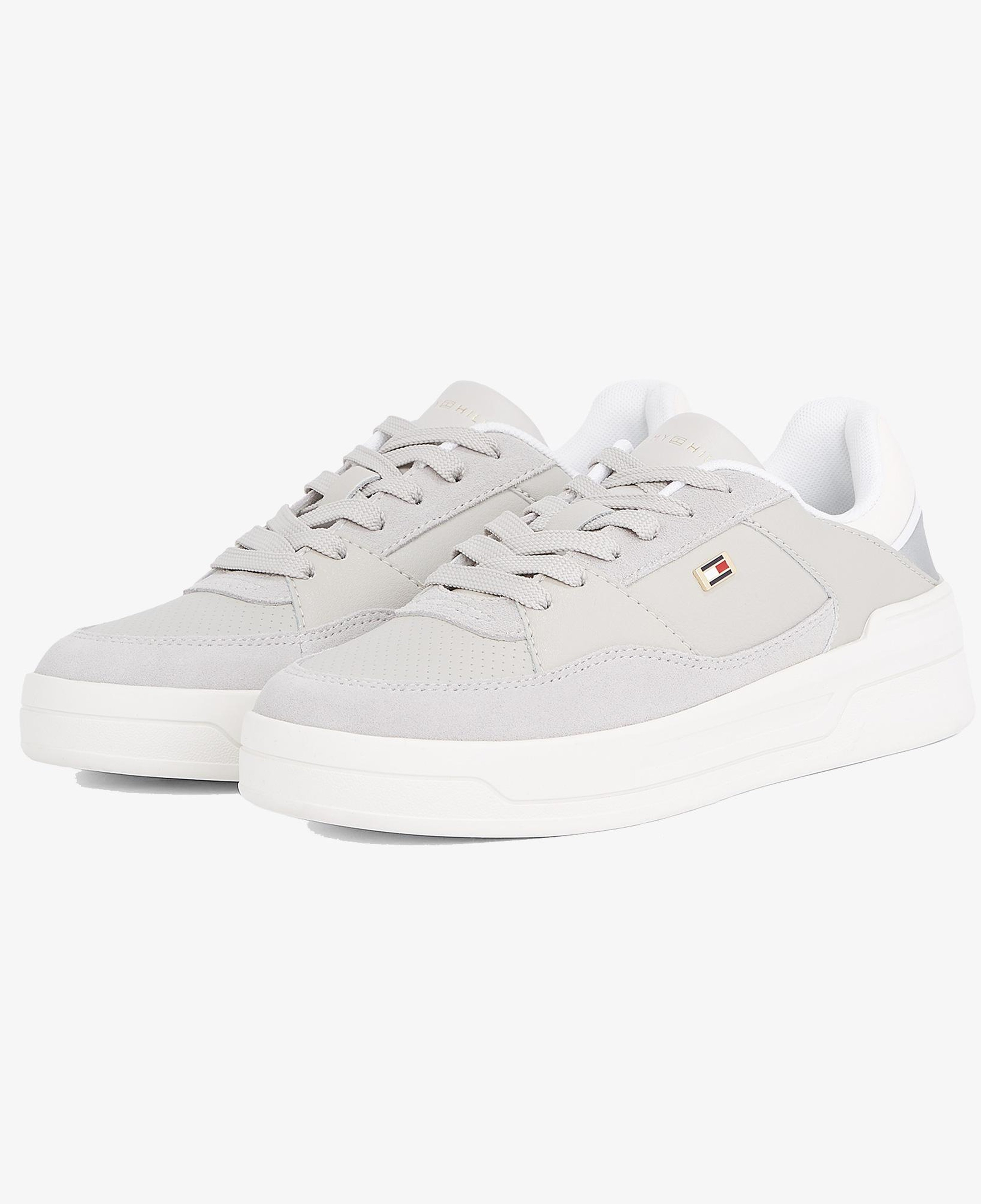 Tommy Hilfiger Essent Basket Metallic Kadın Gri Sneaker